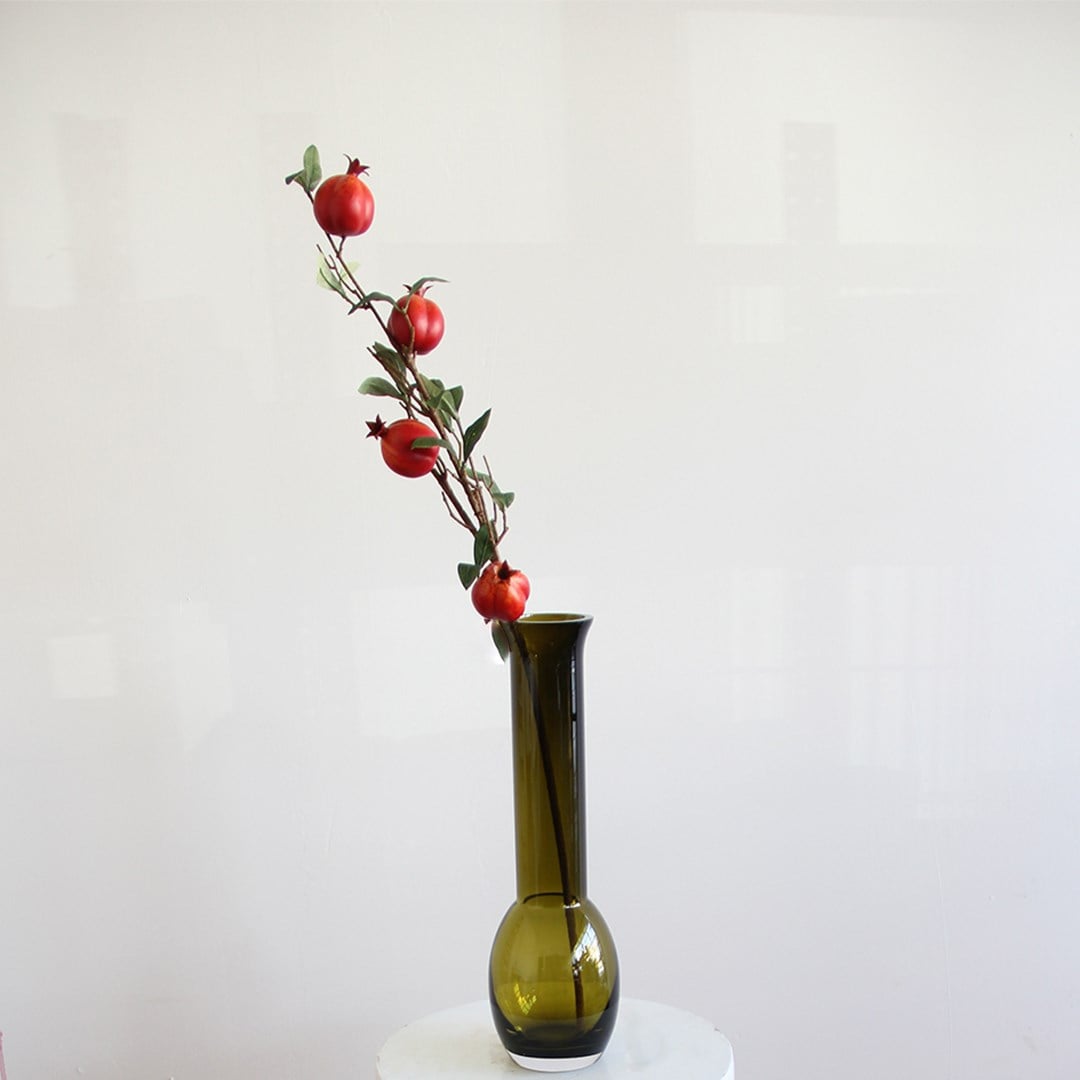 Yapay Nar Dalı Yeşil Kırmızı 90 cm - Yapay Ağaç Yaprakları