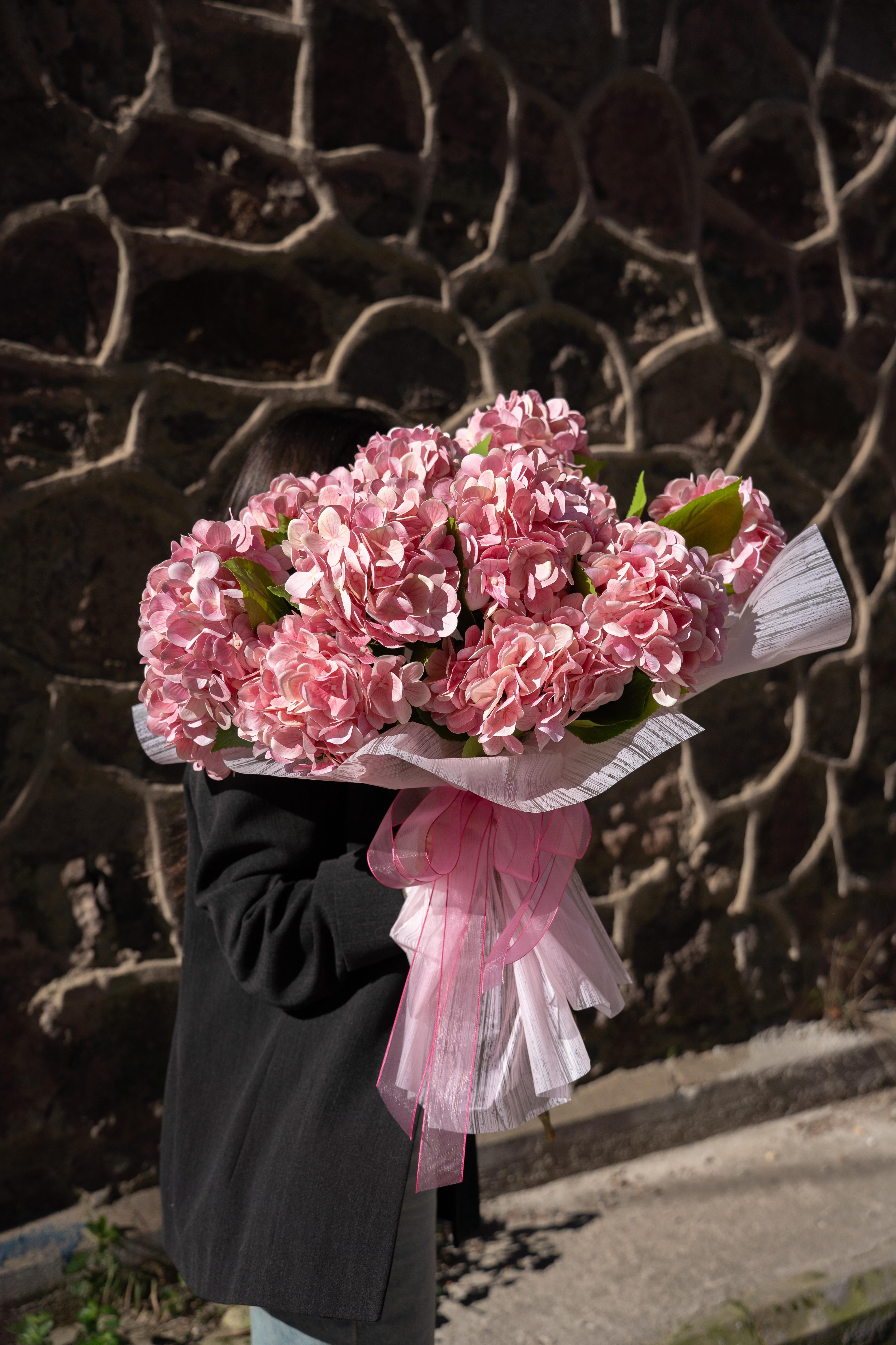 Yapay Ortanca Dal Pembe 60 cm - Yapay Çiçek Dalları ve Demetleri