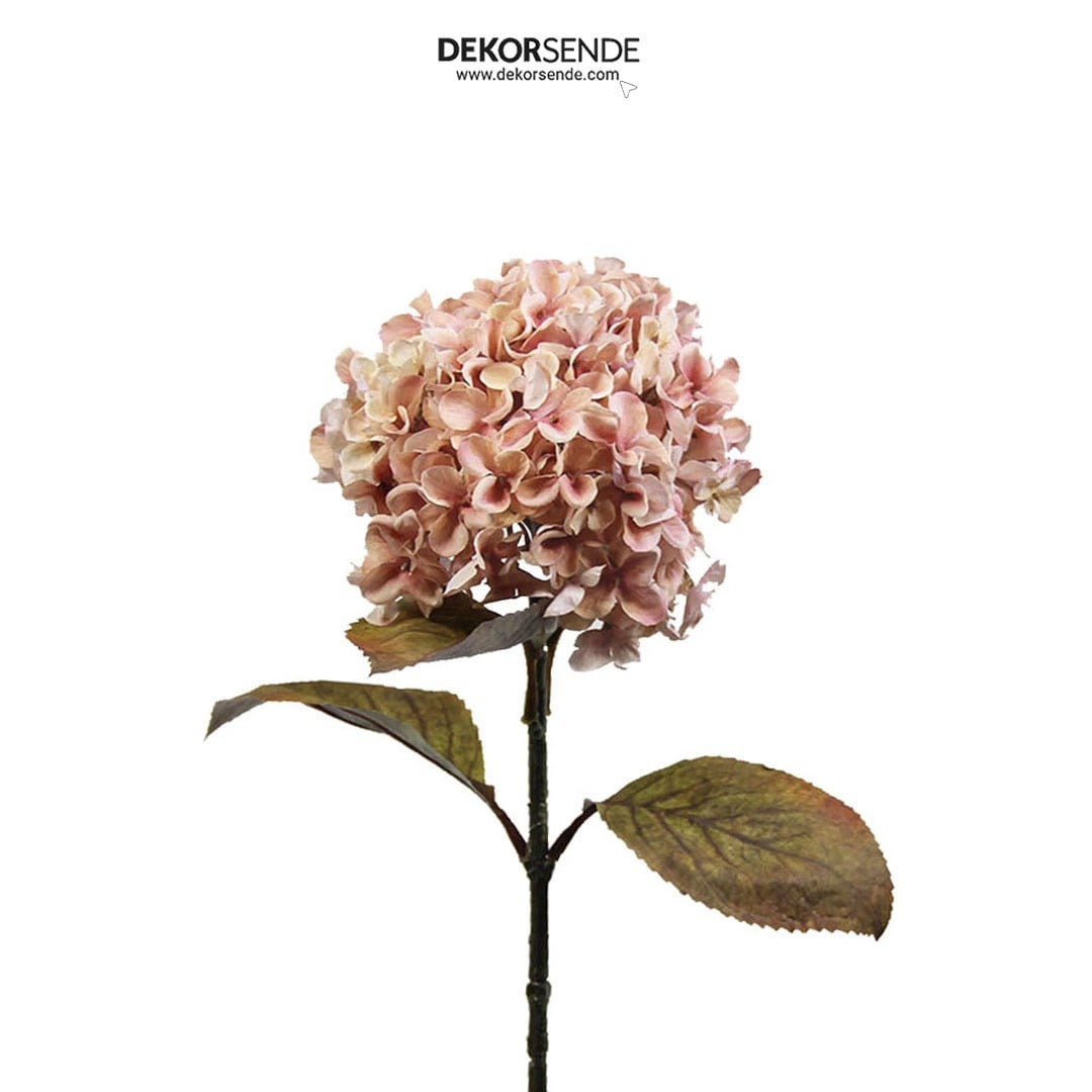 Yapay Ortanca Dal Vintage Pembe 70 cm - Yapay Çiçek Dalları ve Demetleri