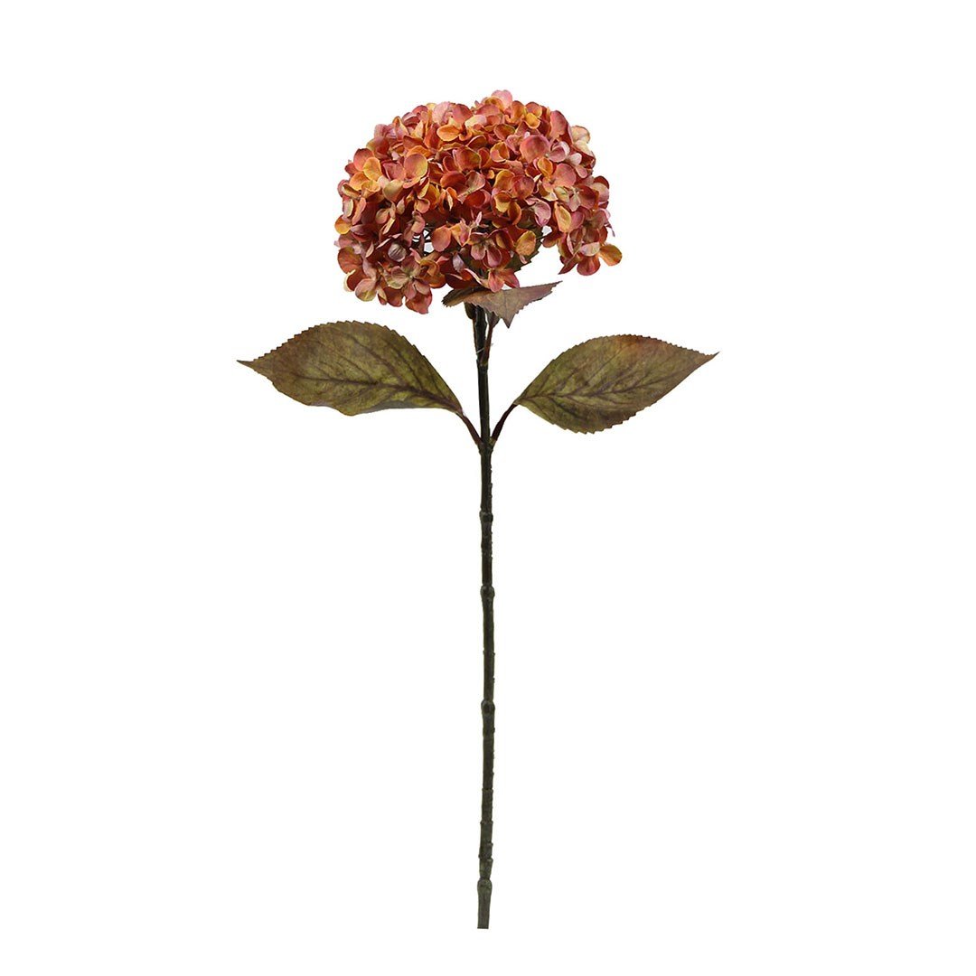 Yapay Ortanca Dal Vintage Turuncu 70 cm - Yapay Çiçek Dalları ve Demetleri