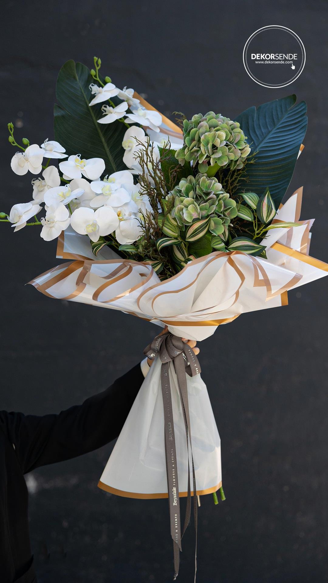 Yapay Ortanca Dalı Yeşil 60 cm - Yapay Çiçek Dalları ve Demetleri