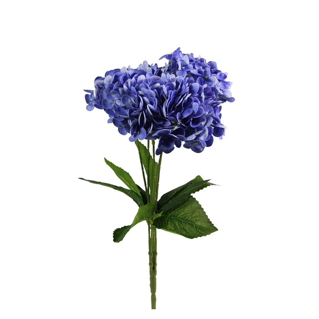 Yapay Ortanca Demet Islak Doku Koyu Mavi 43 cm - Yapay Çiçek Dalları ve Demetleri