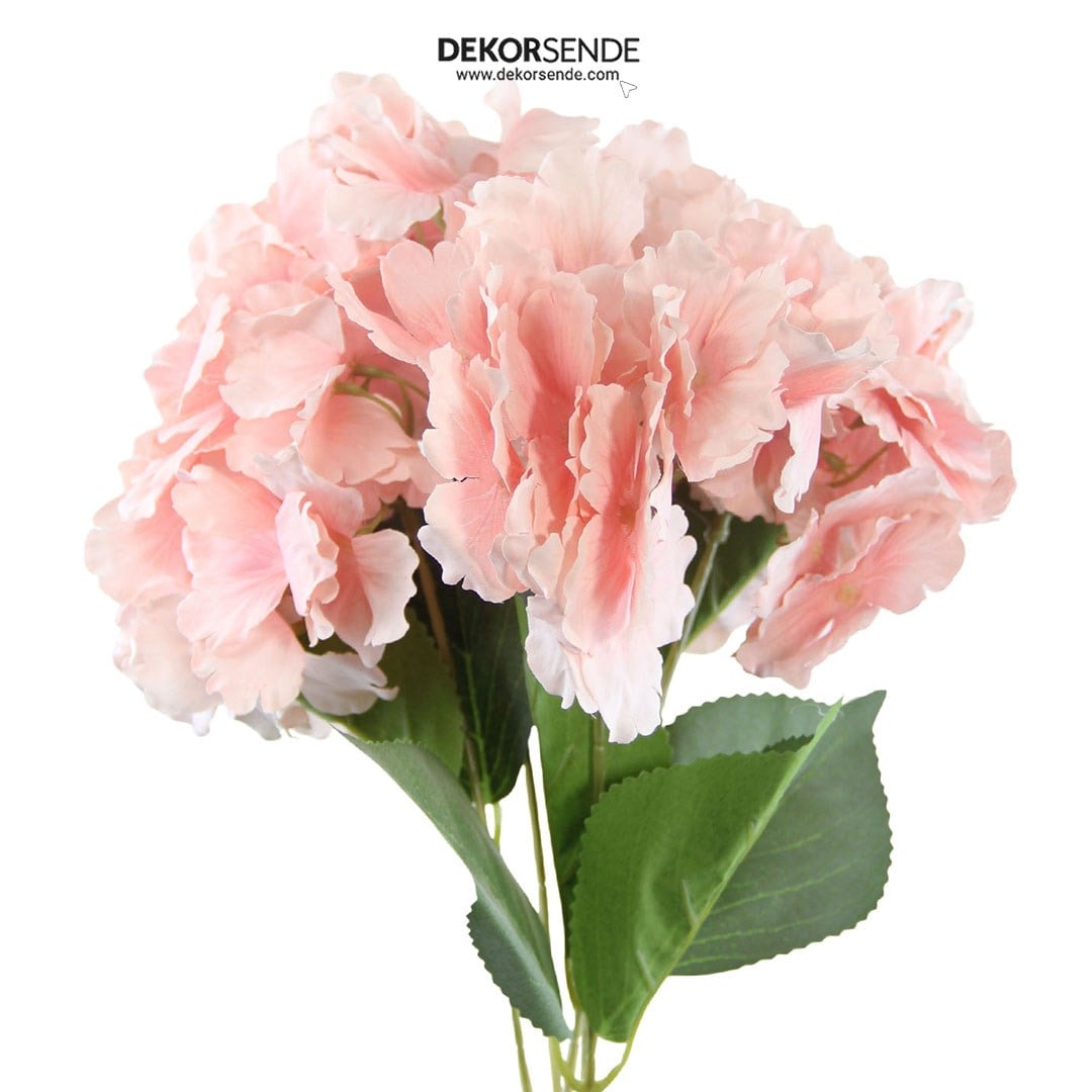 Yapay Ortanca Demet Pembe 45 cm - Yapay Çiçek Dalları ve Demetleri