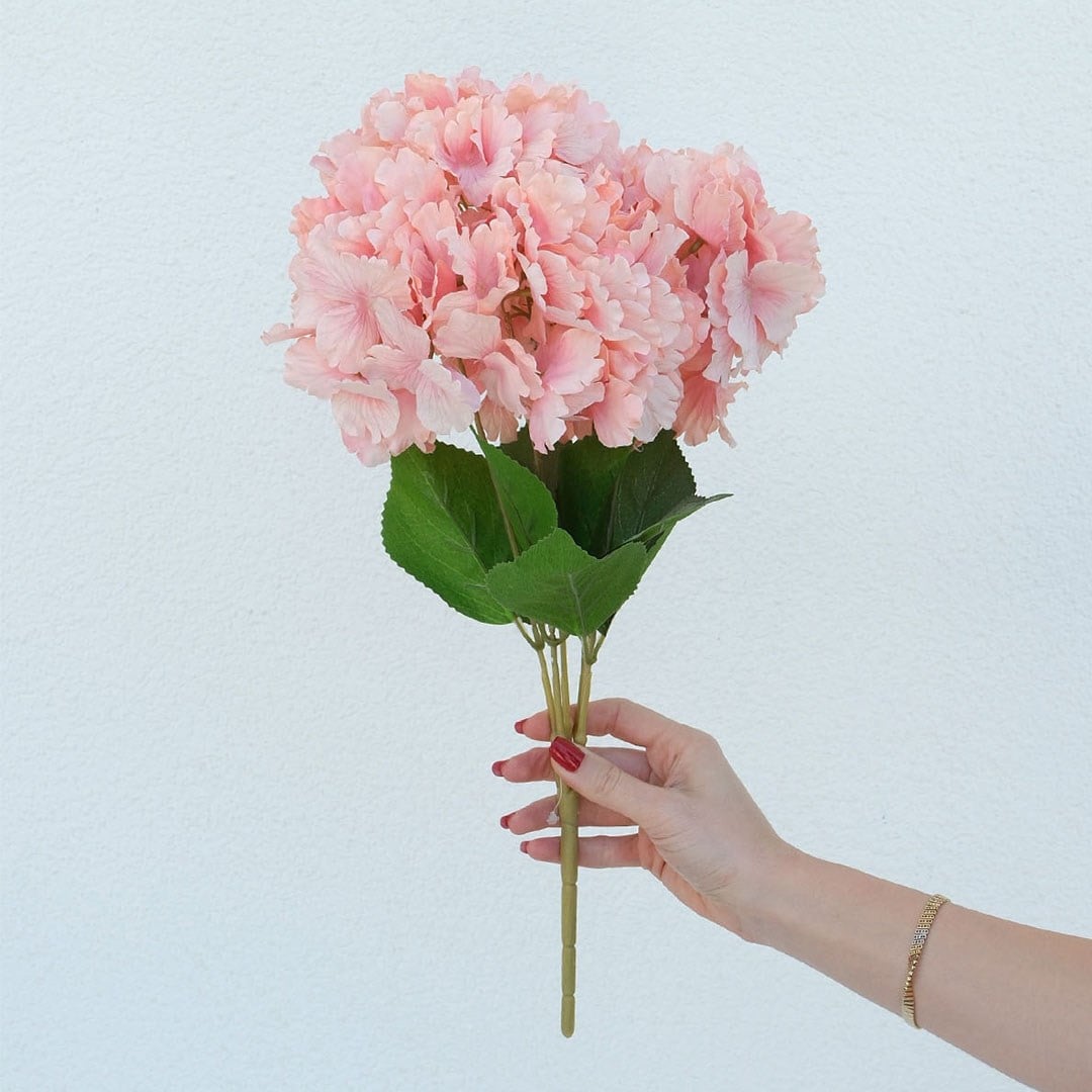 Yapay Ortanca Demet Pembe 45 cm - Yapay Çiçek Dalları ve Demetleri