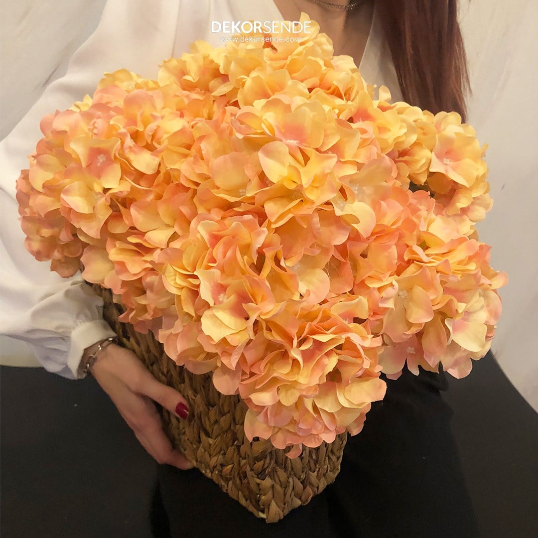 Yapay Ortanca Demet Somon 45 cm - Yapay Çiçek Dalları ve Demetleri