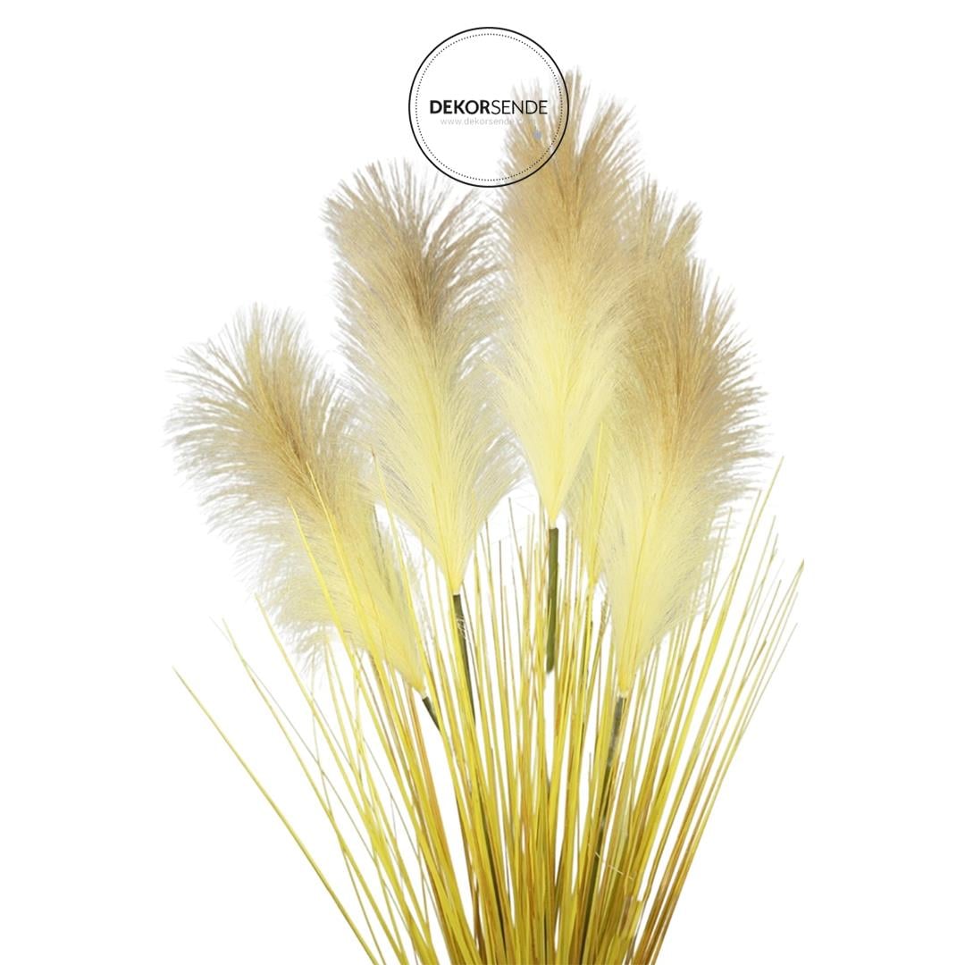 Yapay Pampas Saz Demeti Turuncu 90 cm - Yapay Saksısız Ağaçlar