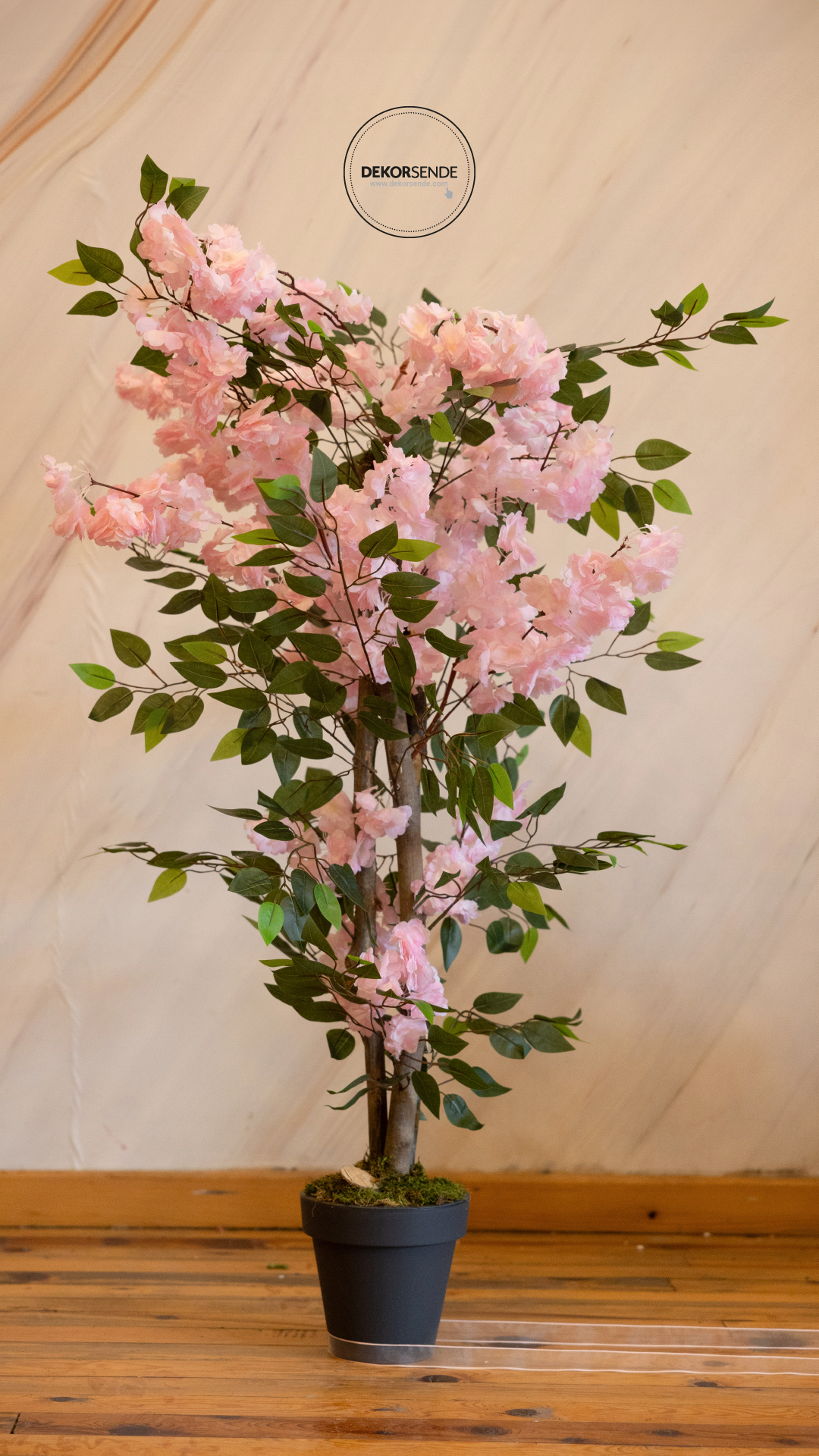 Yapay Pembe Bahar Dalı Ağacı 110 cm - Yapay Çiçekli Ağaçlar