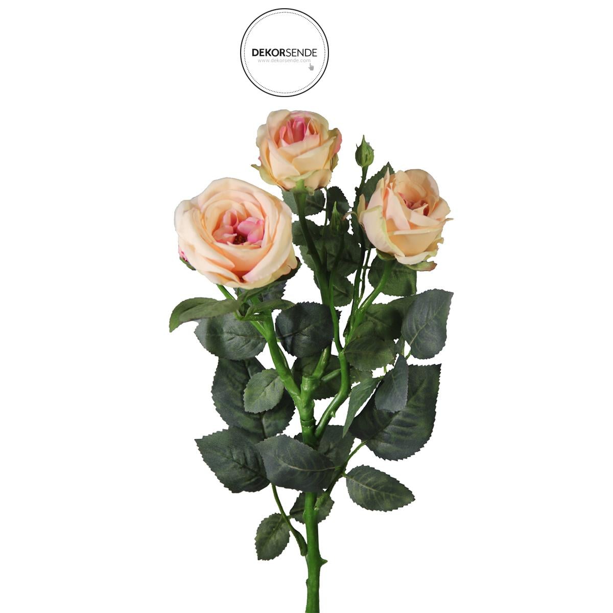 Yapay Piano Gül Dal Pudra 66 cm - Yapay Çiçek Dalları ve Demetleri