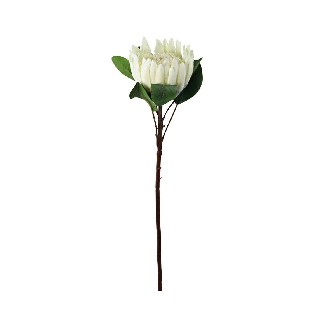 Yapay Protea Dal Beyaz 70 cm - Yapay Çiçek Dalları ve Demetleri