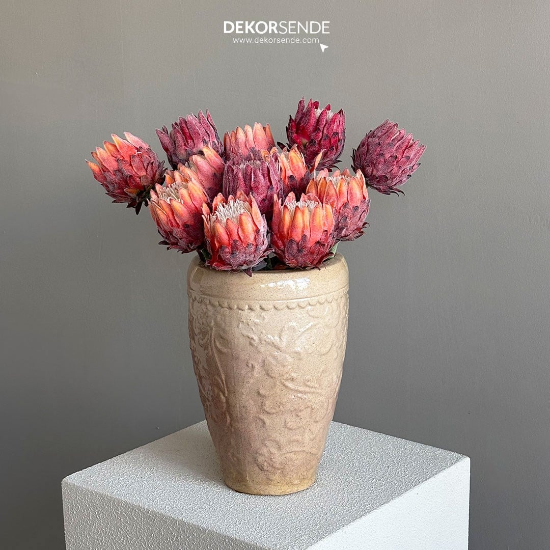 Yapay Protea Dal Pembe 62 cm - Yapay Çiçek Dalları ve Demetleri
