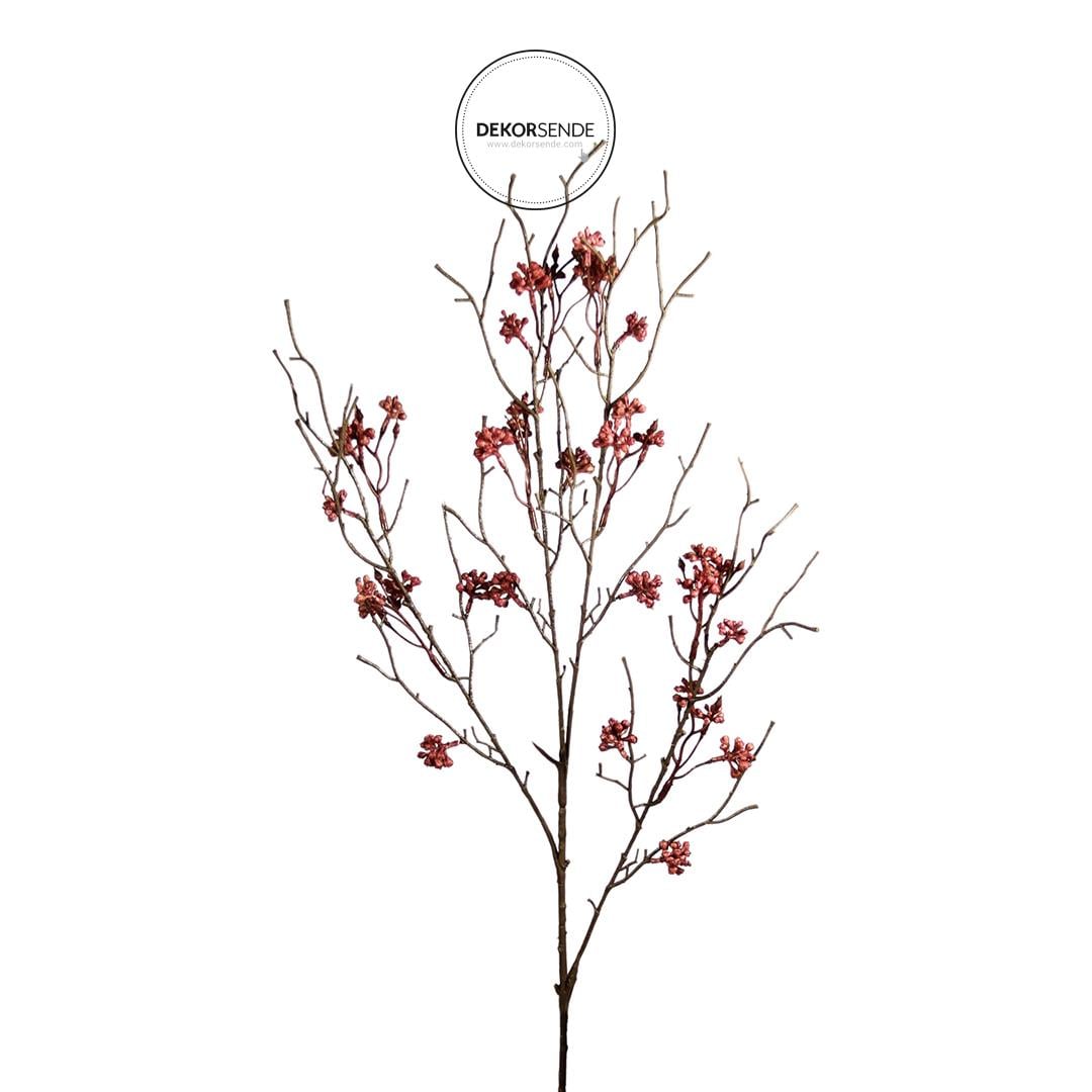 Yapay Saleks Kuru Dal Berry Pembe 77 cm - Yapay Çiçek Dalları ve Demetleri