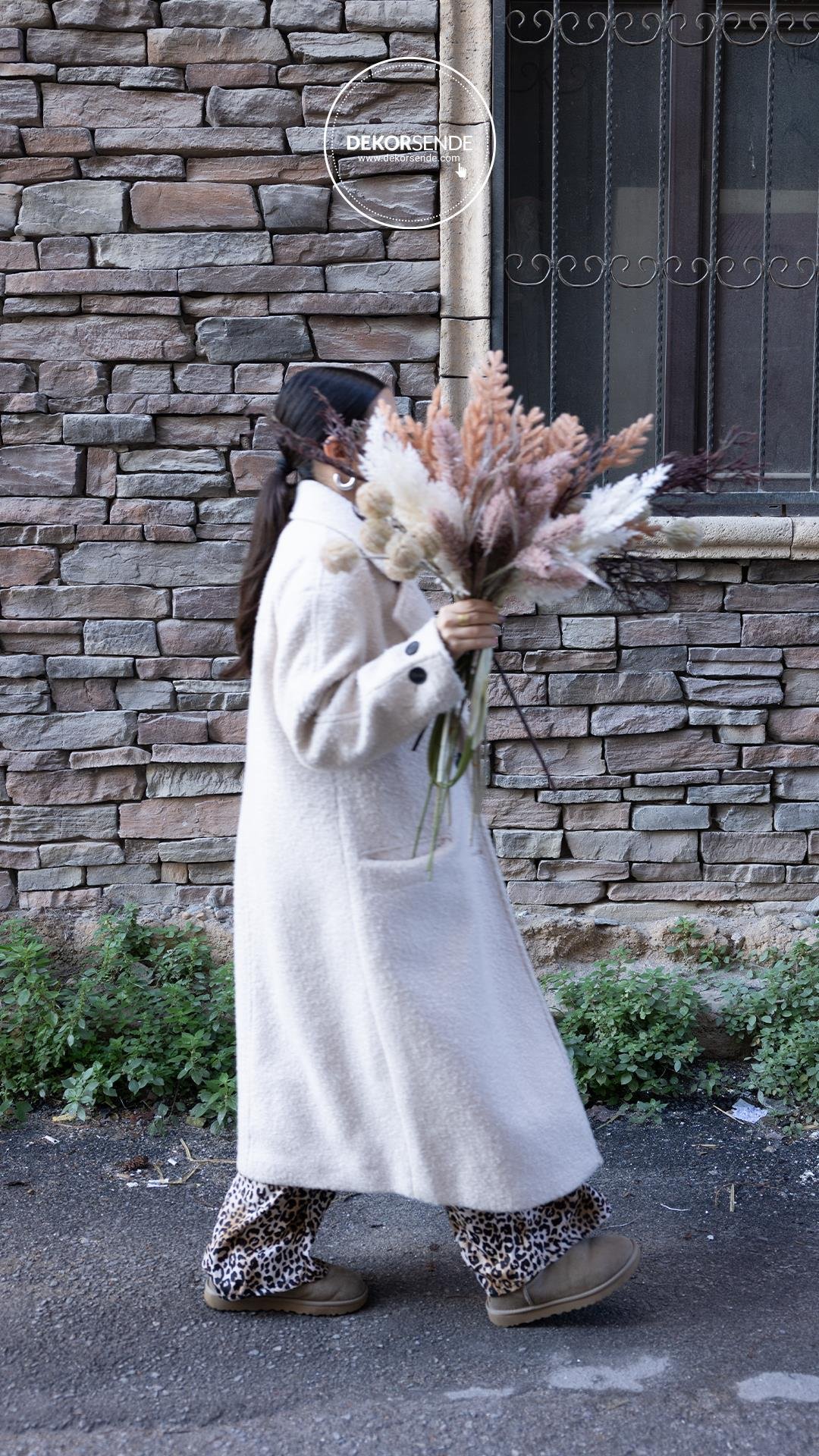 Yapay Saz Dalı Kahverengi 68 cm - Yapay Çiçek Dalları ve Demetleri