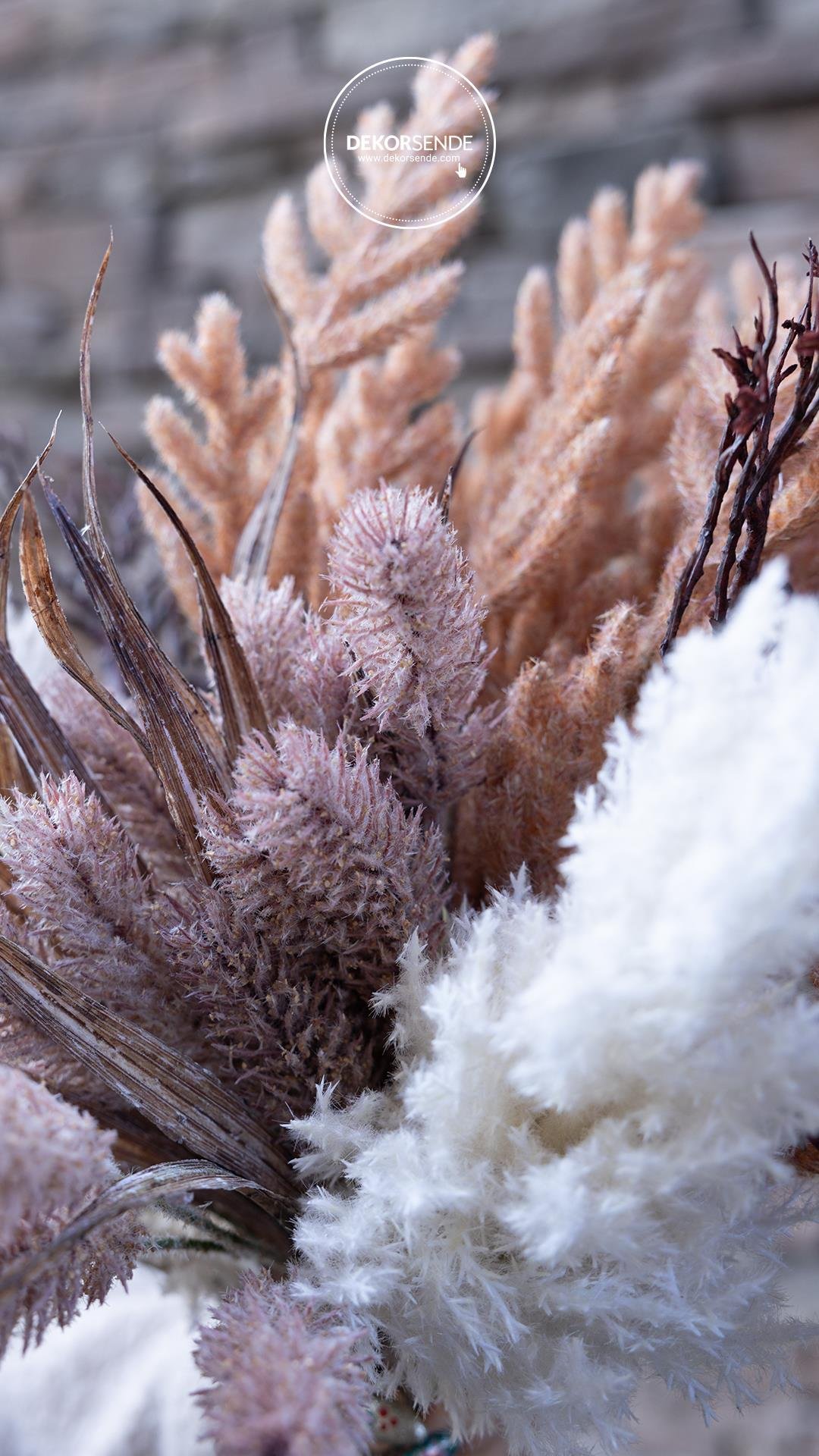 Yapay Saz Dalı Kahverengi 68 cm - Yapay Çiçek Dalları ve Demetleri