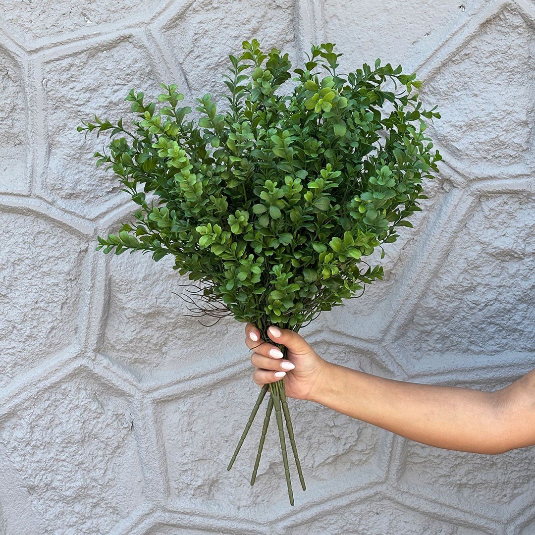Yapay Şimşir Demet Koyu Yeşil 60 cm - Yapay Yeşillik Demetleri