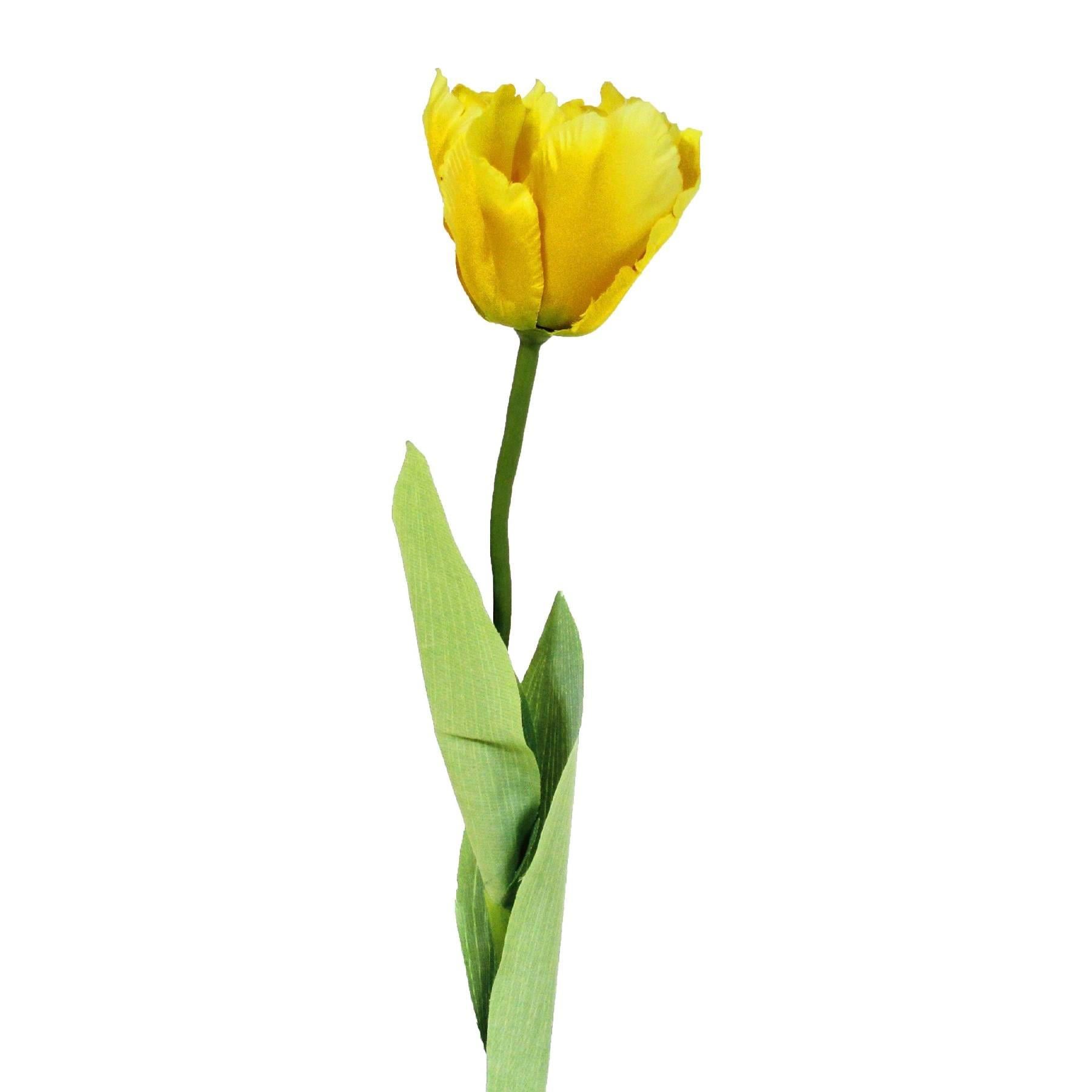 Yapay Tekli Lale Dal Sarı - Yapay Çiçek Dalları ve Demetleri