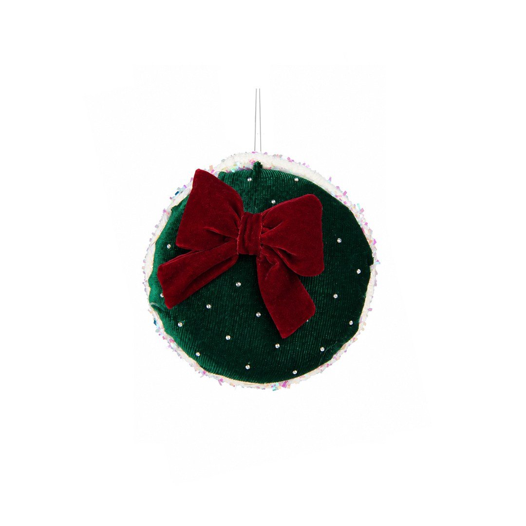Yılbaşı Ağaç Süsü Makaron Kadife Yeşil 10 cm - Kategorisiz