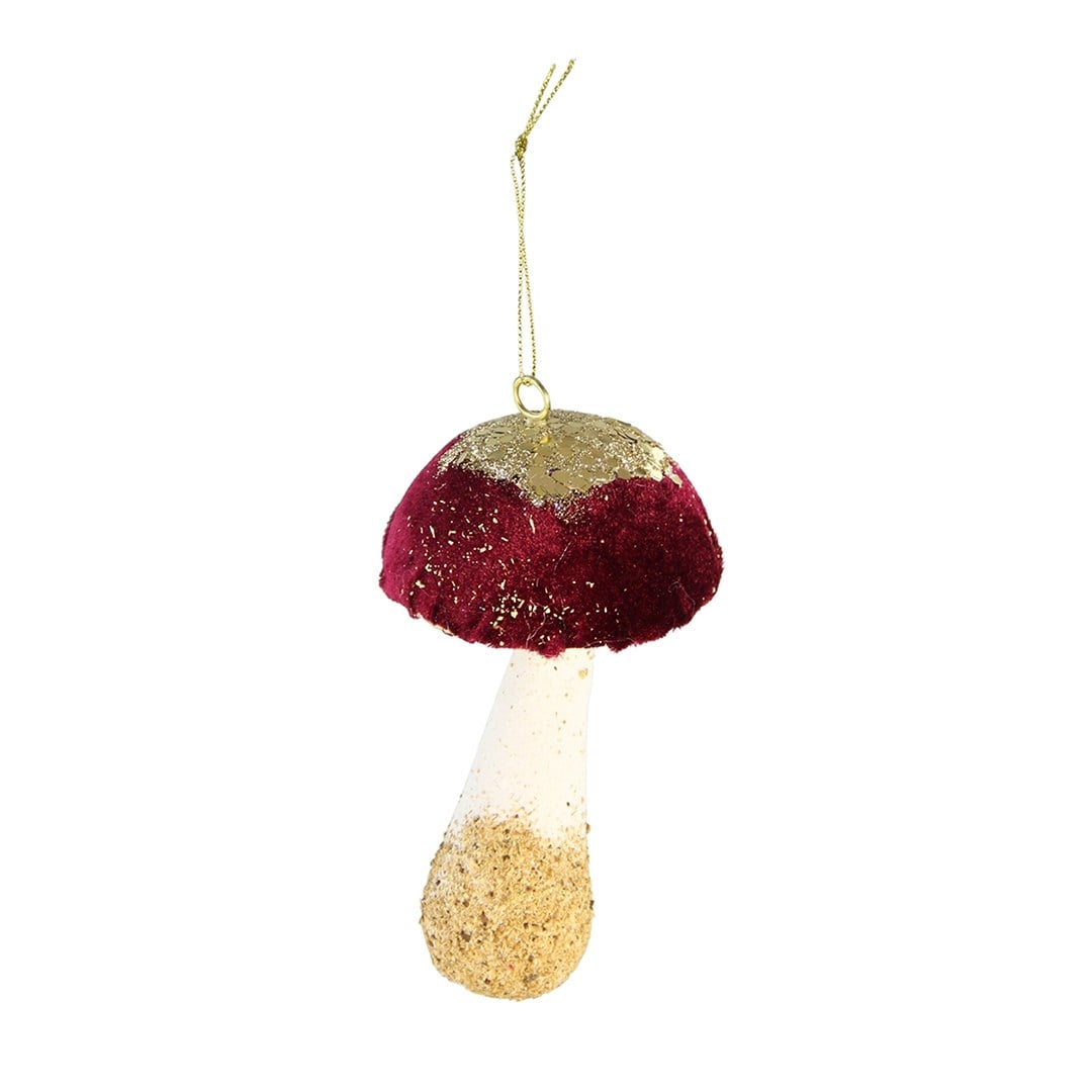 Yılbaşı Ağaç Süsü Mantar Bordo 13 cm - Ağaç Süsleri
