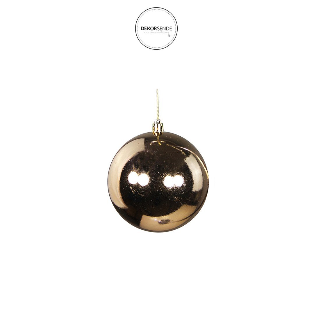 Yılbaşı Ağaç Topu 3 Adet Bronz 10 cm - Yılbaşı Topları