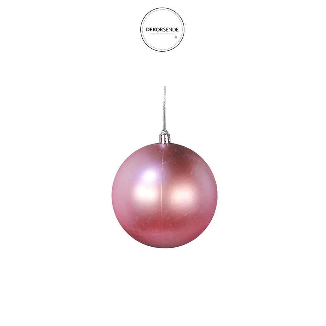 Yılbaşı Ağaç Topu 3 Adet Pembe 10 cm - Yılbaşı Topları
