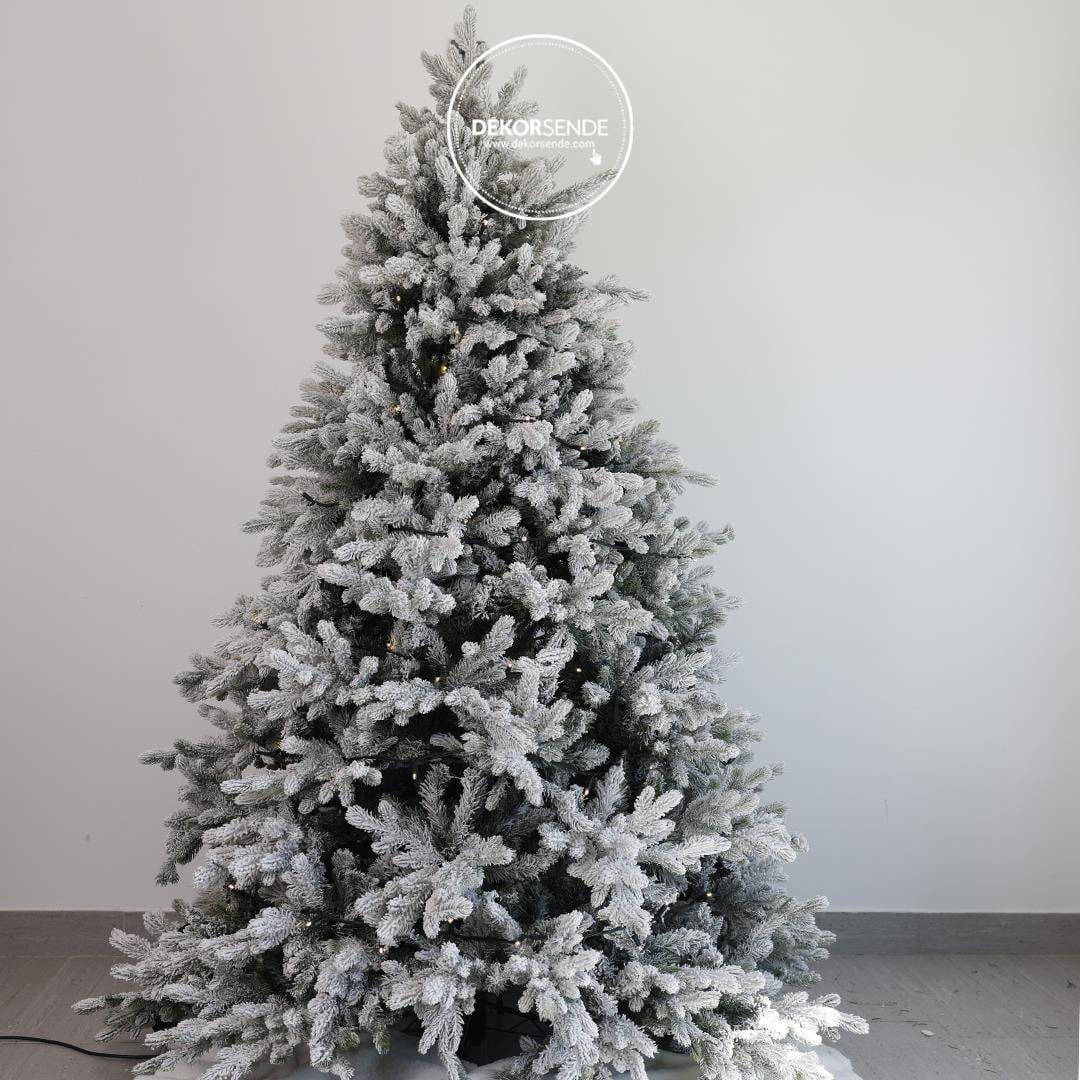 Yılbaşı Çam Ağacı Karlı Yeşil 210 cm - Çam Ağacı ve Garland