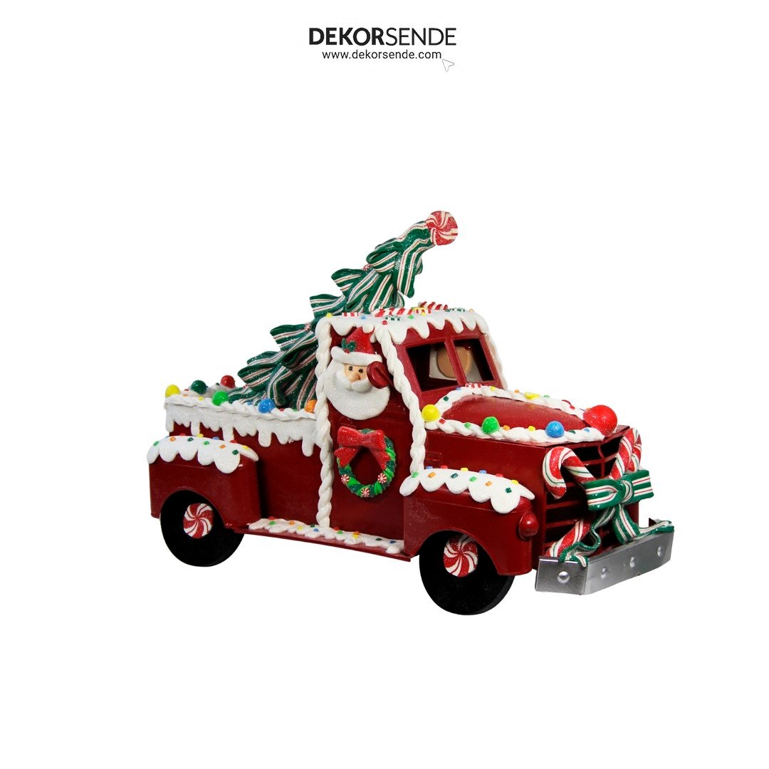 Yılbaşı Dekoratif Şekerleme Kamyonet Biblosu 38 cm - Kategorisiz