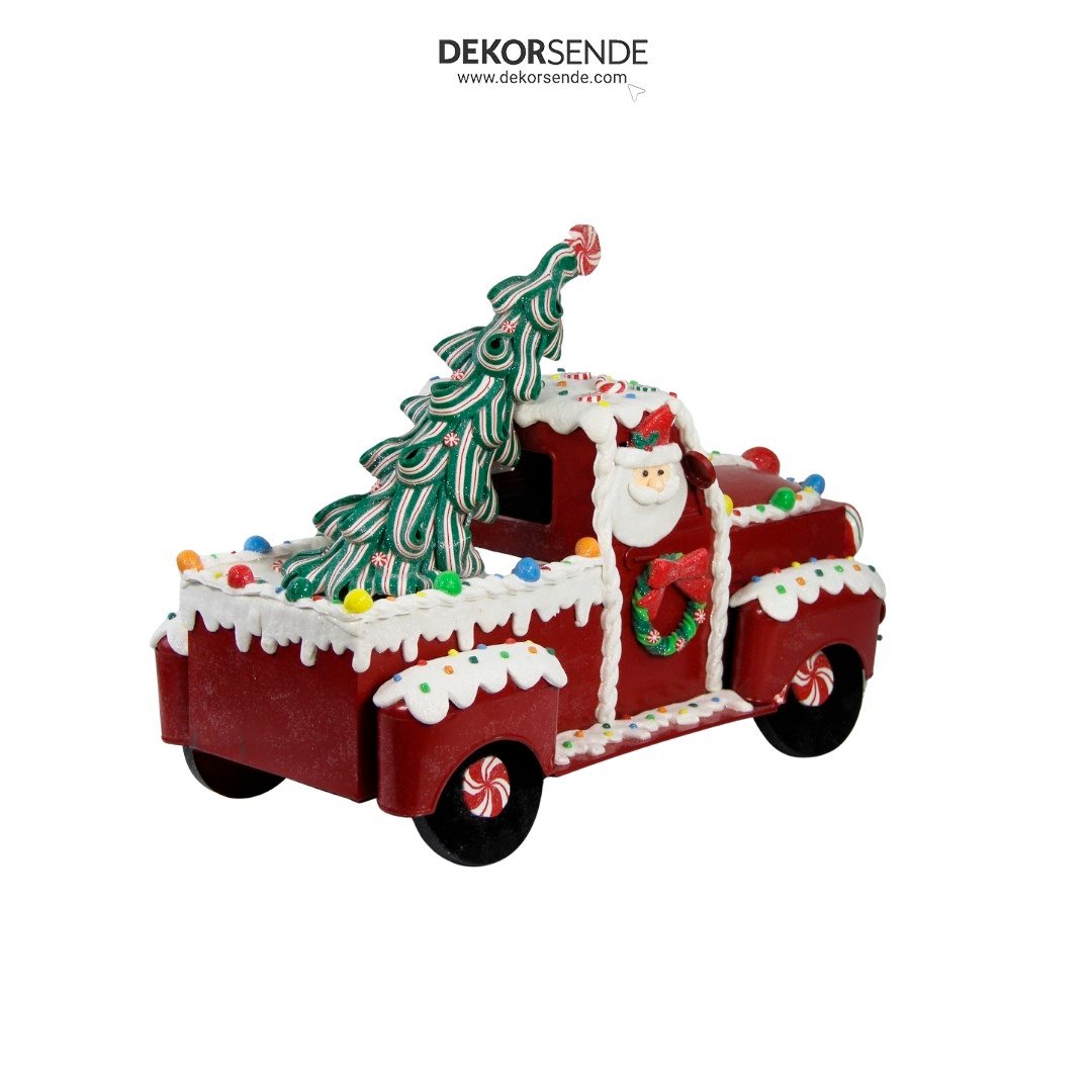 Yılbaşı Dekoratif Şekerleme Kamyonet Biblosu 38 cm - Kategorisiz