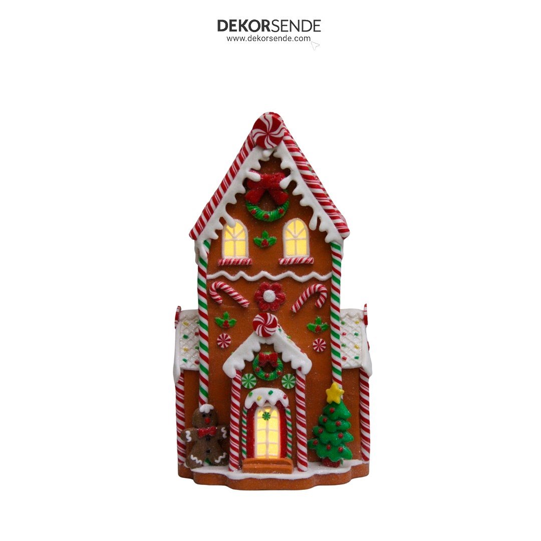 Yılbaşı Dekoratif Şekerleme Kurabiye Ev Biblo 39 cm - Kategorisiz