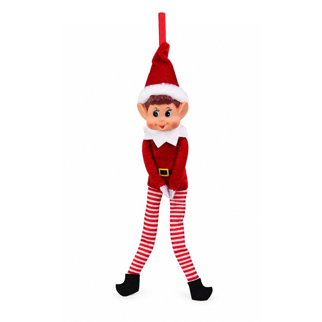 Yılbaşı Figürü Elf Çocuk Kırmızı 45 cm - Noel Baba ve Figürler