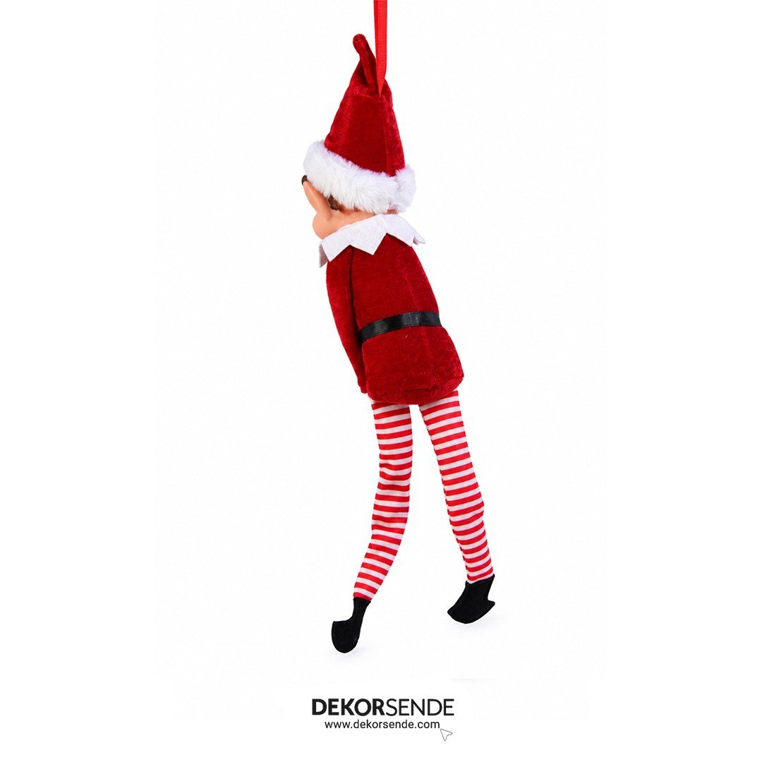 Yılbaşı Figürü Elf Çocuk Kırmızı 45 cm - Noel Baba ve Figürler