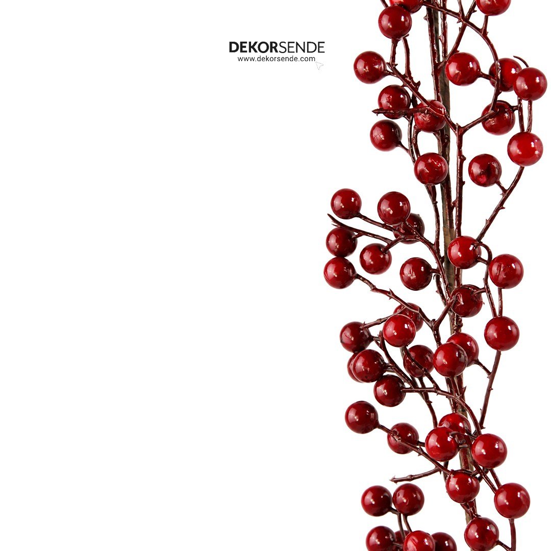 Yılbaşı Garland Mini Berry Kırmızı 190 cm - Çam Ağacı ve Garland