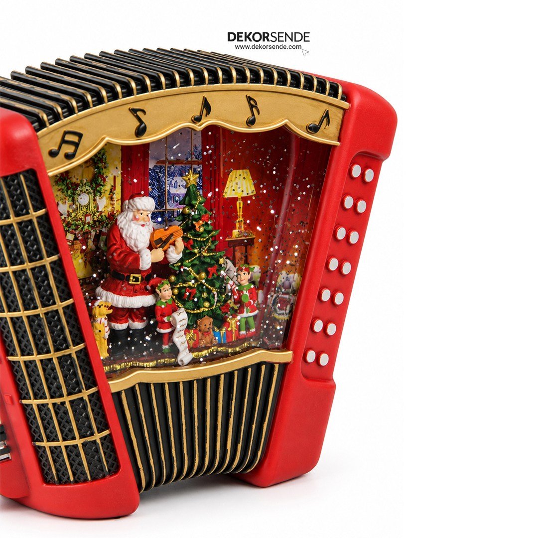 Yılbaşı Kar Küresi Akordiyon Model 20 cm - Kategorisiz