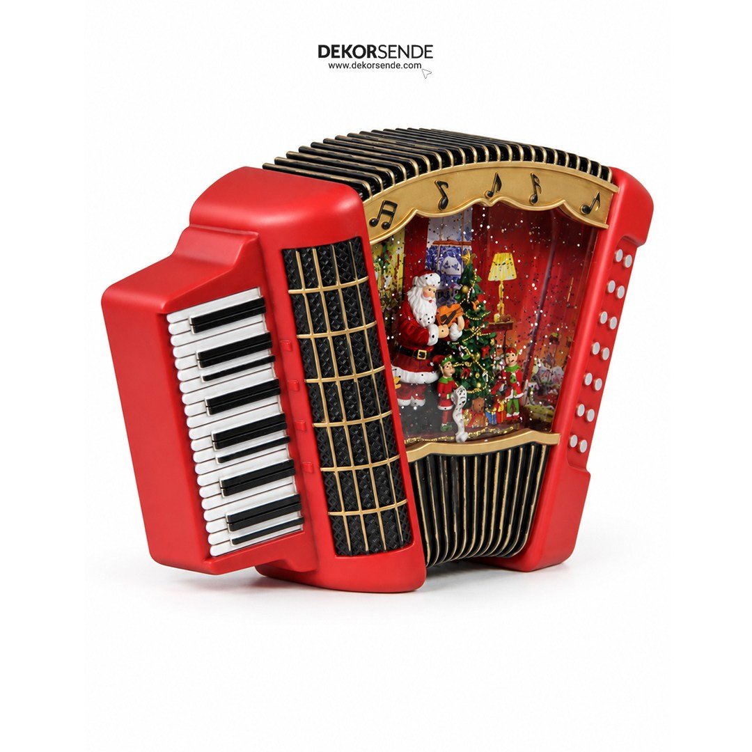 Yılbaşı Kar Küresi Akordiyon Model 20 cm - Kategorisiz