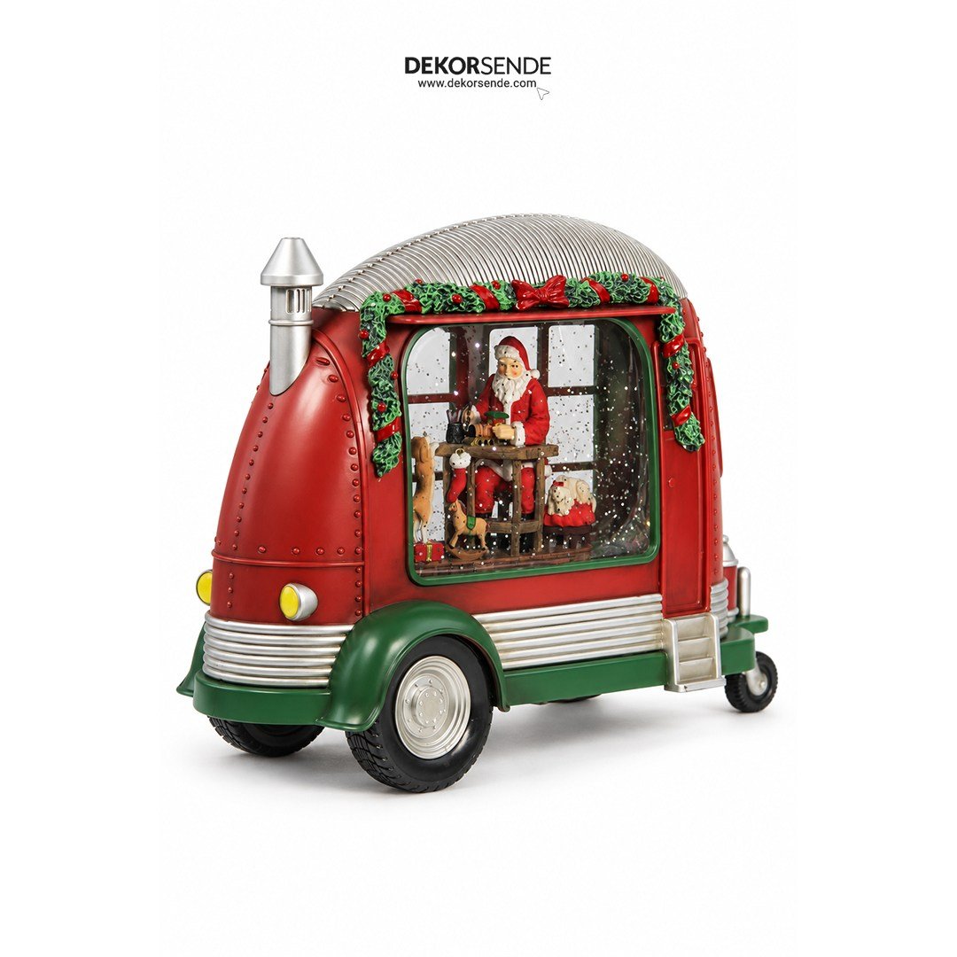 Yılbaşı Kar Küresi Karavanda Noel Baba Model 20 cm - Kategorisiz