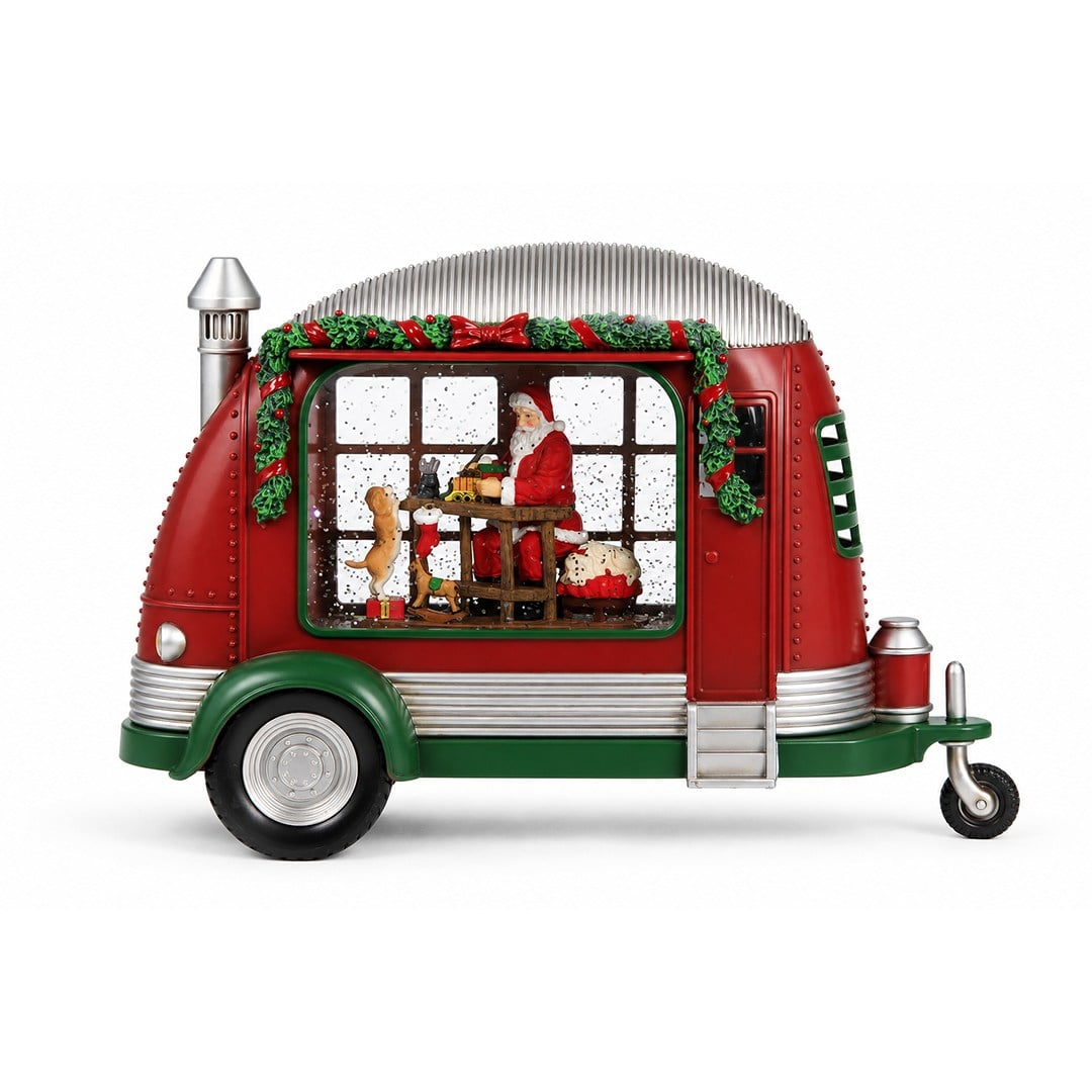 Yılbaşı Kar Küresi Karavanda Noel Baba Model 20 cm - Kategorisiz