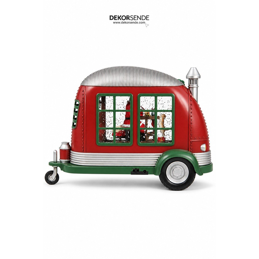 Yılbaşı Kar Küresi Karavanda Noel Baba Model 20 cm - Kategorisiz