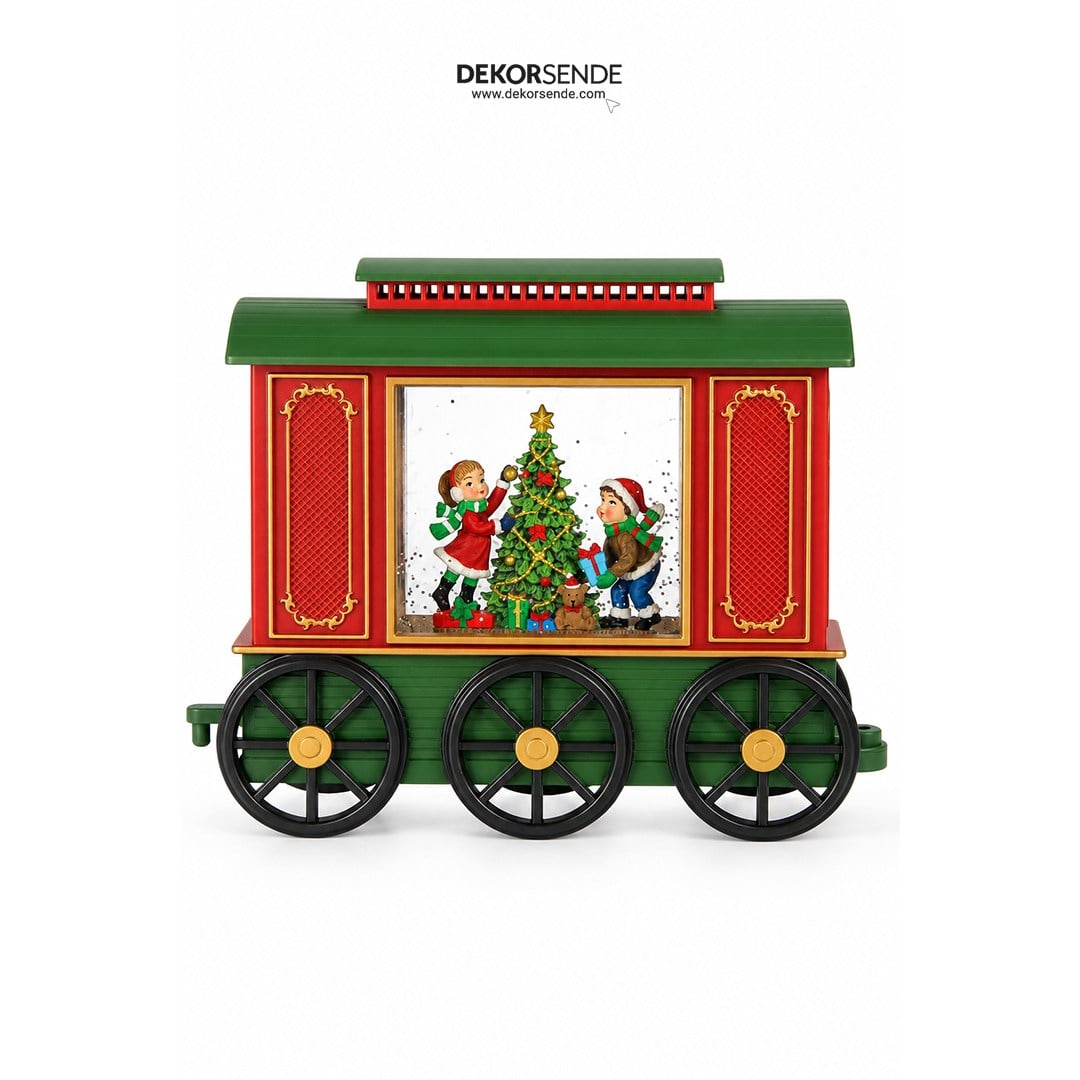 Yılbaşı Kar Küresi Trende Noel Baba Model 47x20 cm - Kategorisiz