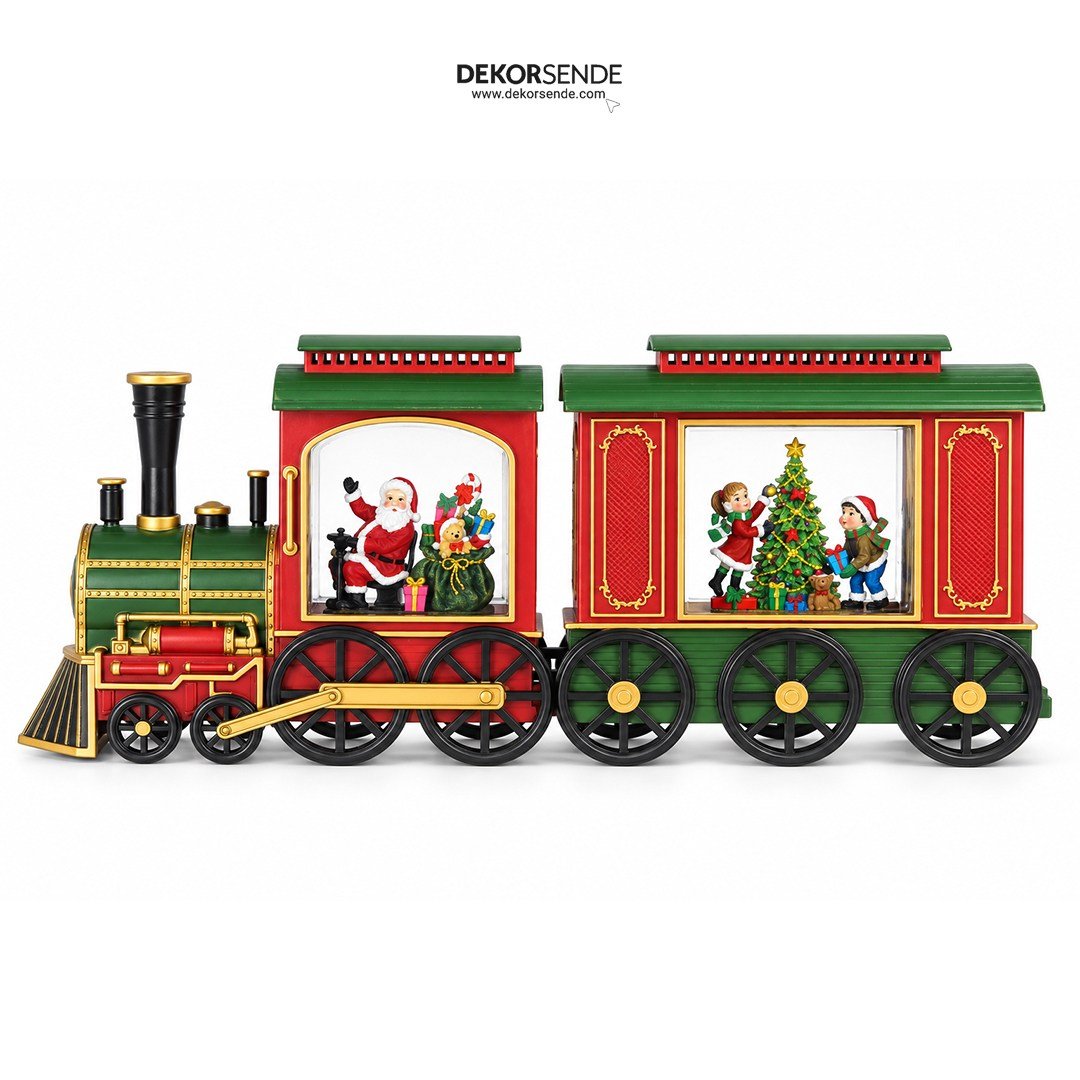Yılbaşı Kar Küresi Trende Noel Baba Model 47x20 cm - Kategorisiz