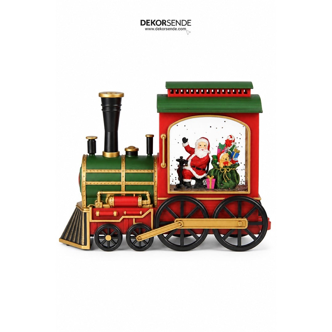 Yılbaşı Kar Küresi Trende Noel Baba Model 47x20 cm - Kategorisiz