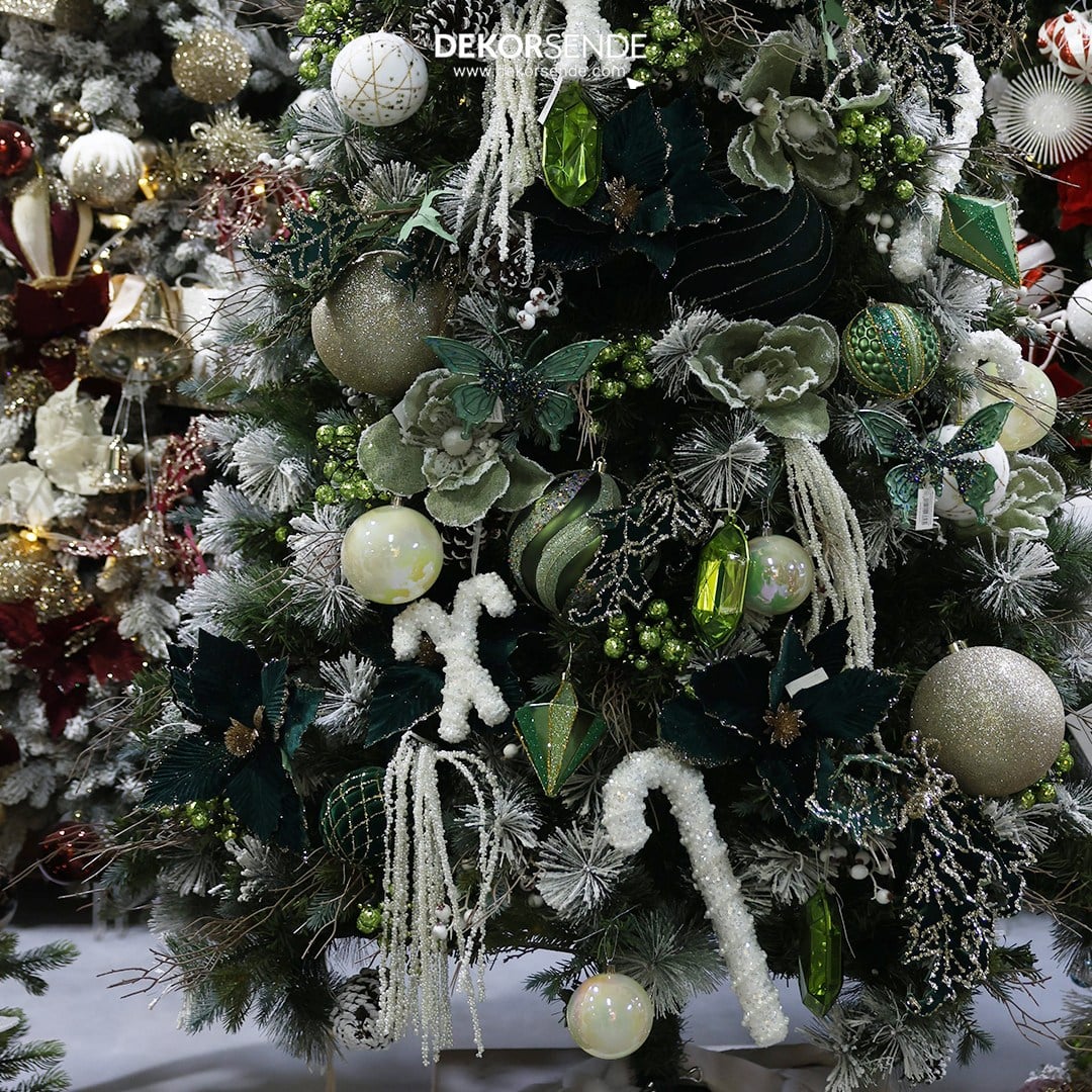 Yılbaşı Süs Mini İncili Sarkıt Beyaz 110 cm - Yılbaşı Aksesuarları