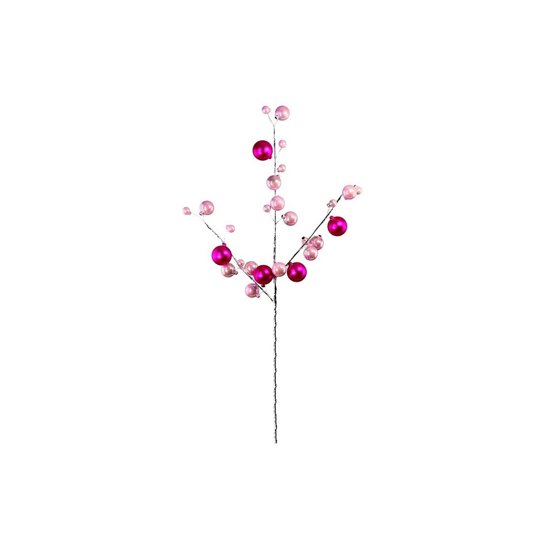 Yılbaşı Süs Top Dal Pembe Fuşya 55 cm - Yılbaşı Aksesuarları