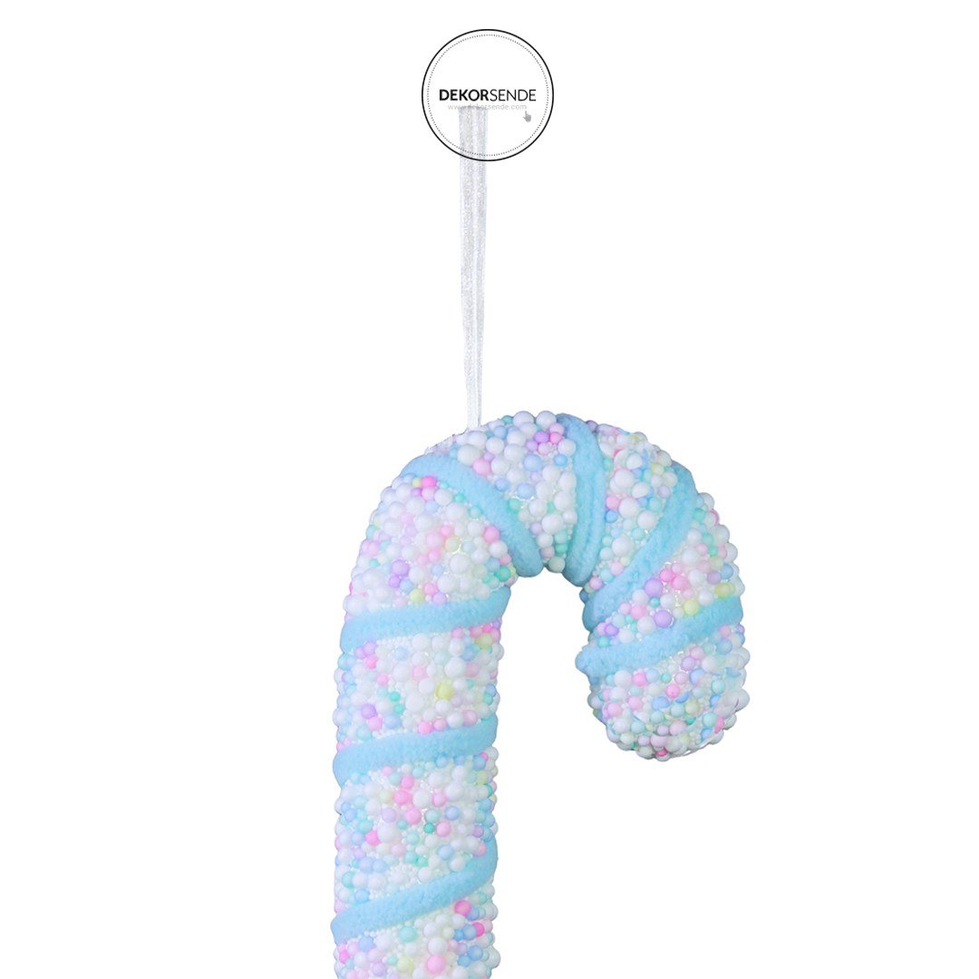 Yılbaşı Süsü Baston Şeker Pastel Mavi Pembe 25 cm - Ağaç Süsleri