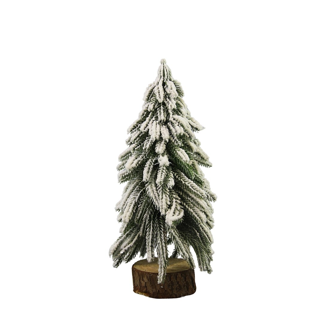 Yılbaşı Süsü Çam Ağacı Masaüstü Karlı 30 cm - Çam Ağacı ve Garland