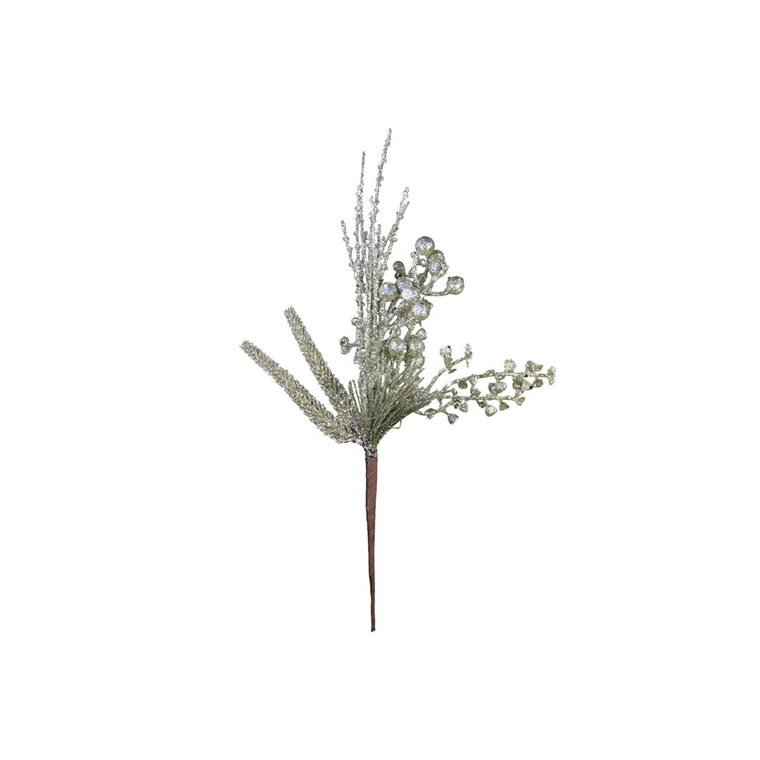 Yılbaşı Süsü Dal Berry Simli Şampanya 40 cm - Yılbaşı Aksesuarları
