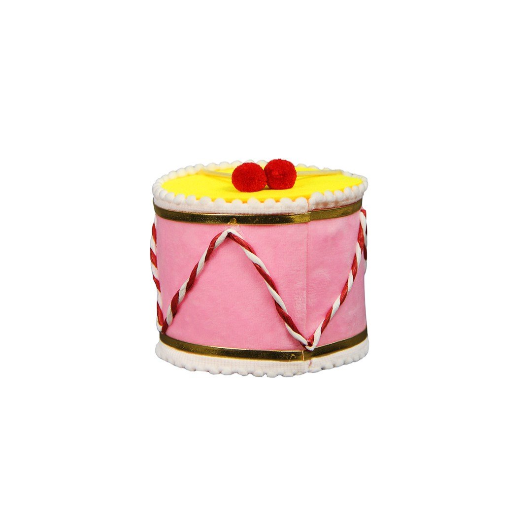 Yılbaşı Süsü Davul Pembe Sarı 10 cm - Ağaç Süsleri