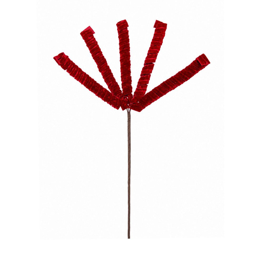 Yılbaşı Süsü Kadife Sarmal / Fırfır Dal Kırmızı 50 cm - Kategorisiz