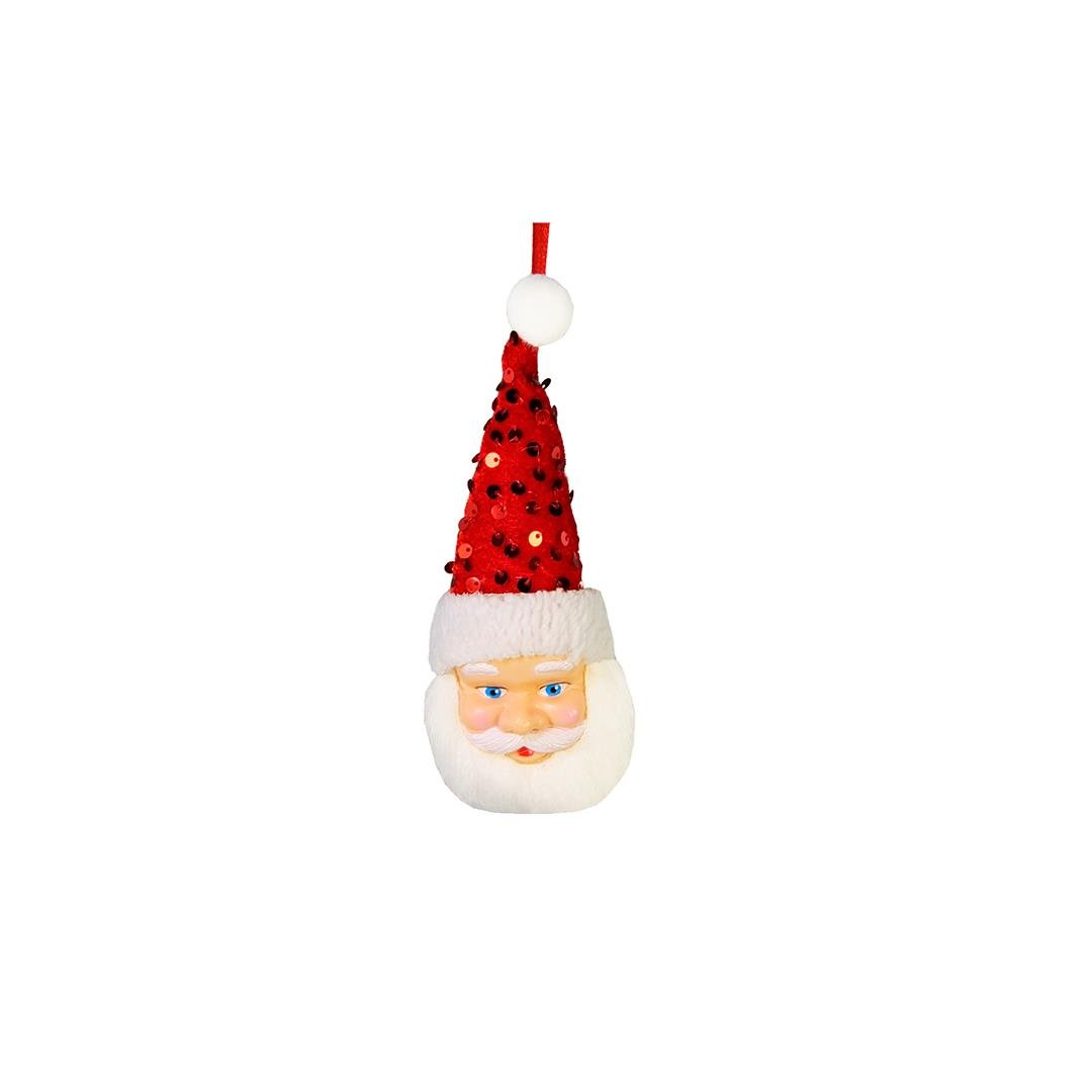Yılbaşı Süsü Noel Baba Kafası Kırmızı 25 cm - Ağaç Süsleri