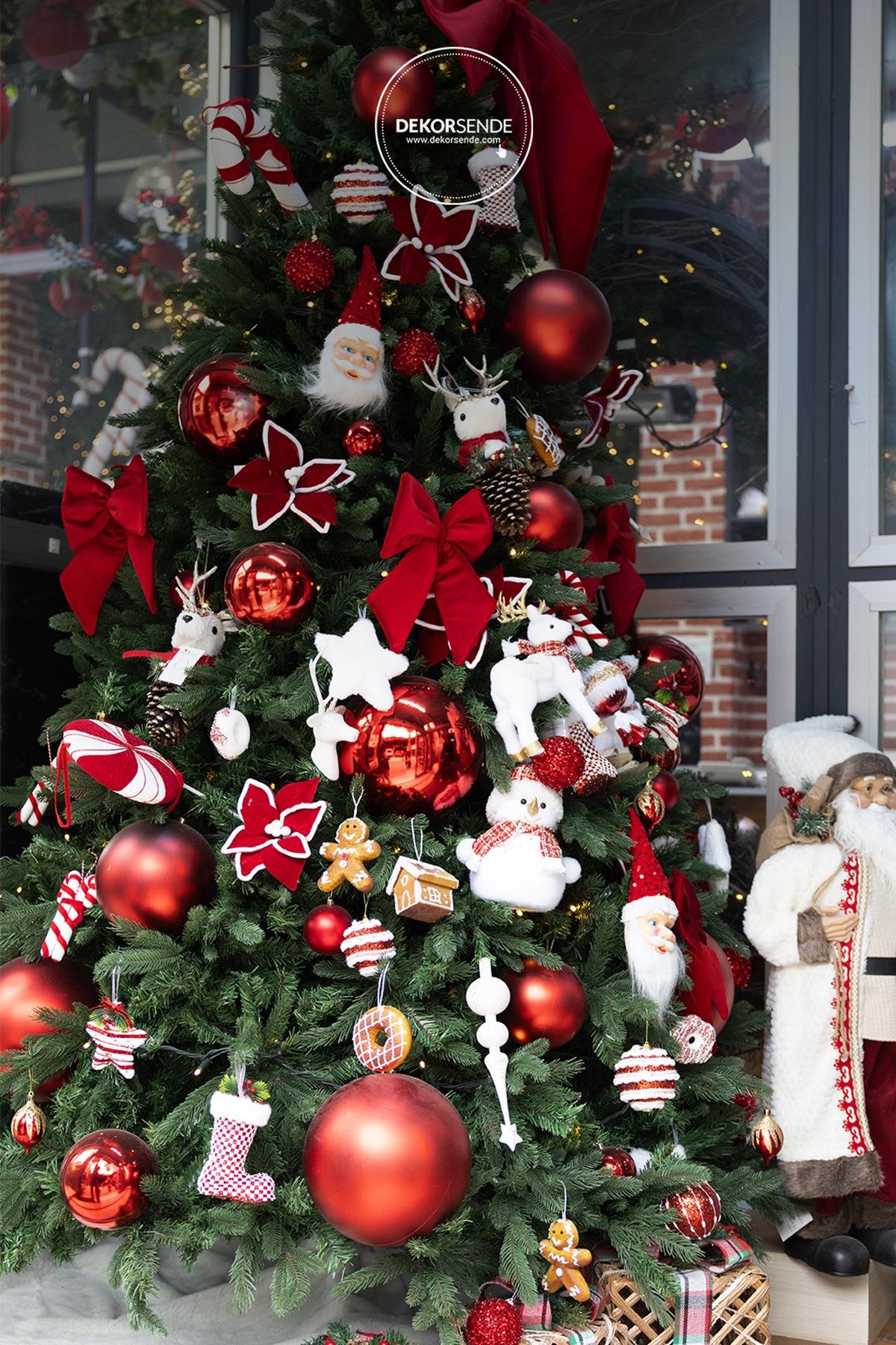 Yılbaşı Süsü Noel Baba Kafası Kırmızı 25 cm - Ağaç Süsleri