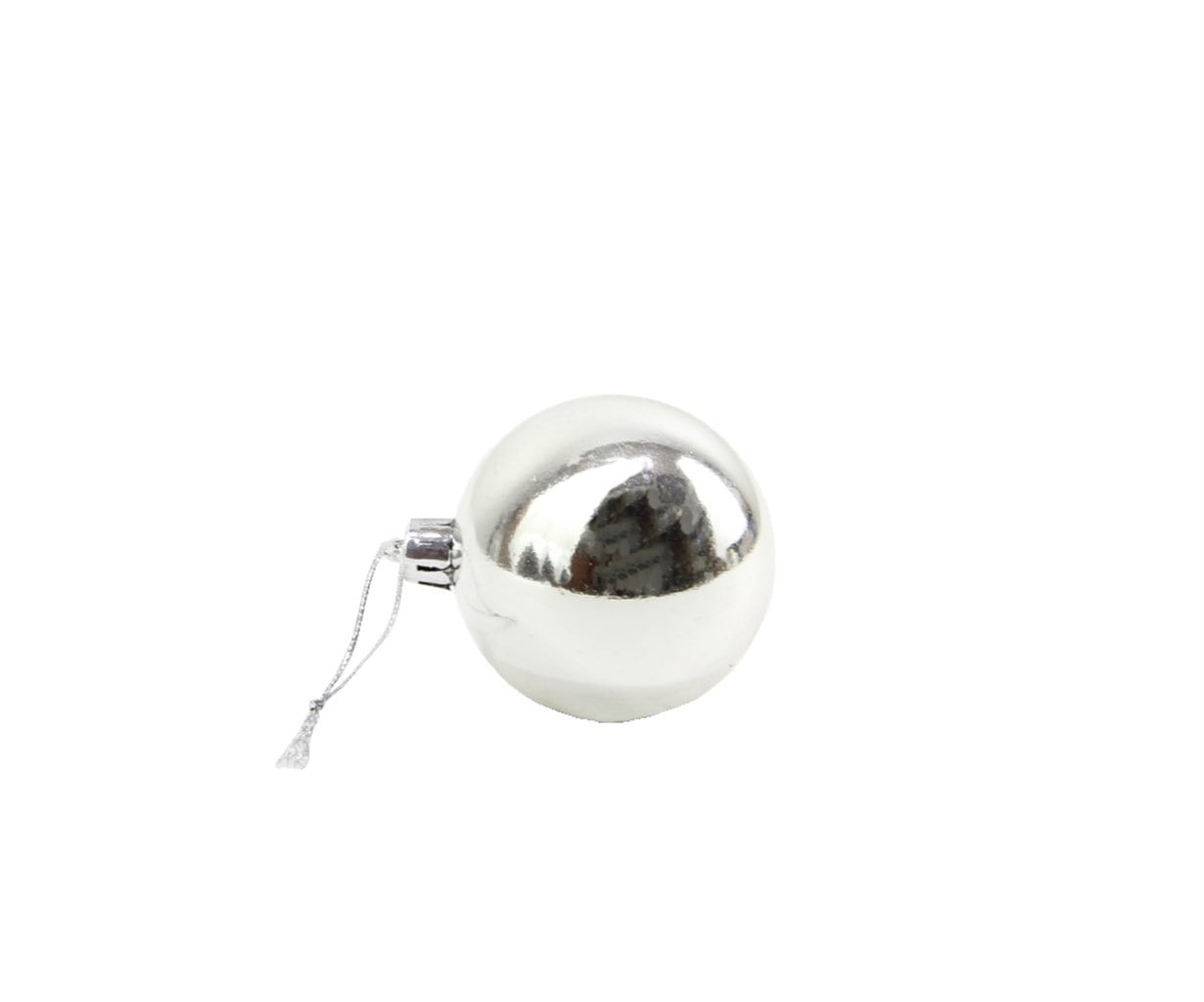 Yılbaşı Top Gümüş 6 cm - Ağaç Süsleri