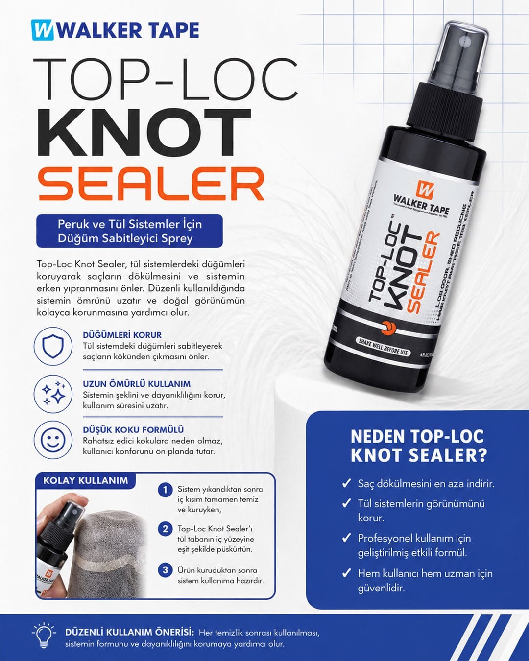 Walker TapeWalker Tape Top-Loc Knot Sealer™ Protez Saç Düğüm Tutucu 4 FL OZ (118ml) Walker Tape® Top-Loc Knot Sealer Düğüm Tutucu 118ml