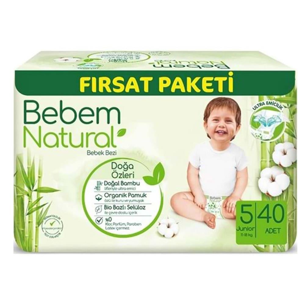 BEBEM NATURAL JUNIOR 5 NUMARA 40 ADETBEBEK BEZİBEBEM NATURAL50000576